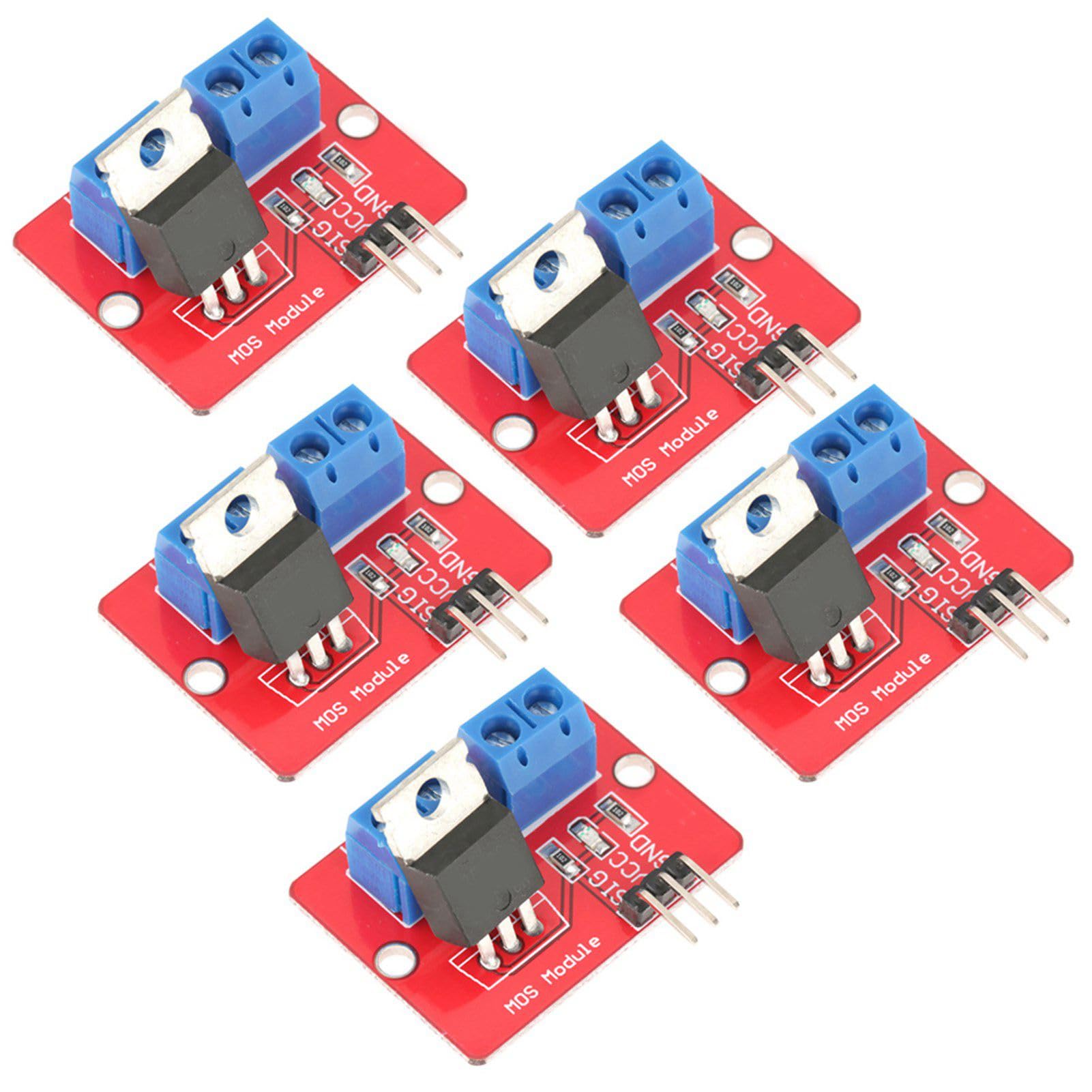 5Pcs 3.3V/5V MOSFET Driver Module PWM Output Board 0-24V Voltage Regulator - Perfect for Arduino, Raspberry Pi, Motor Control and DIY Electronics Projects