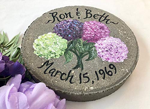 Personalized Wedding Gift - Engraved Garden Stone with Cone Flowers - Perfect for Anniversaries, Outdoor Decor & Special Occasions