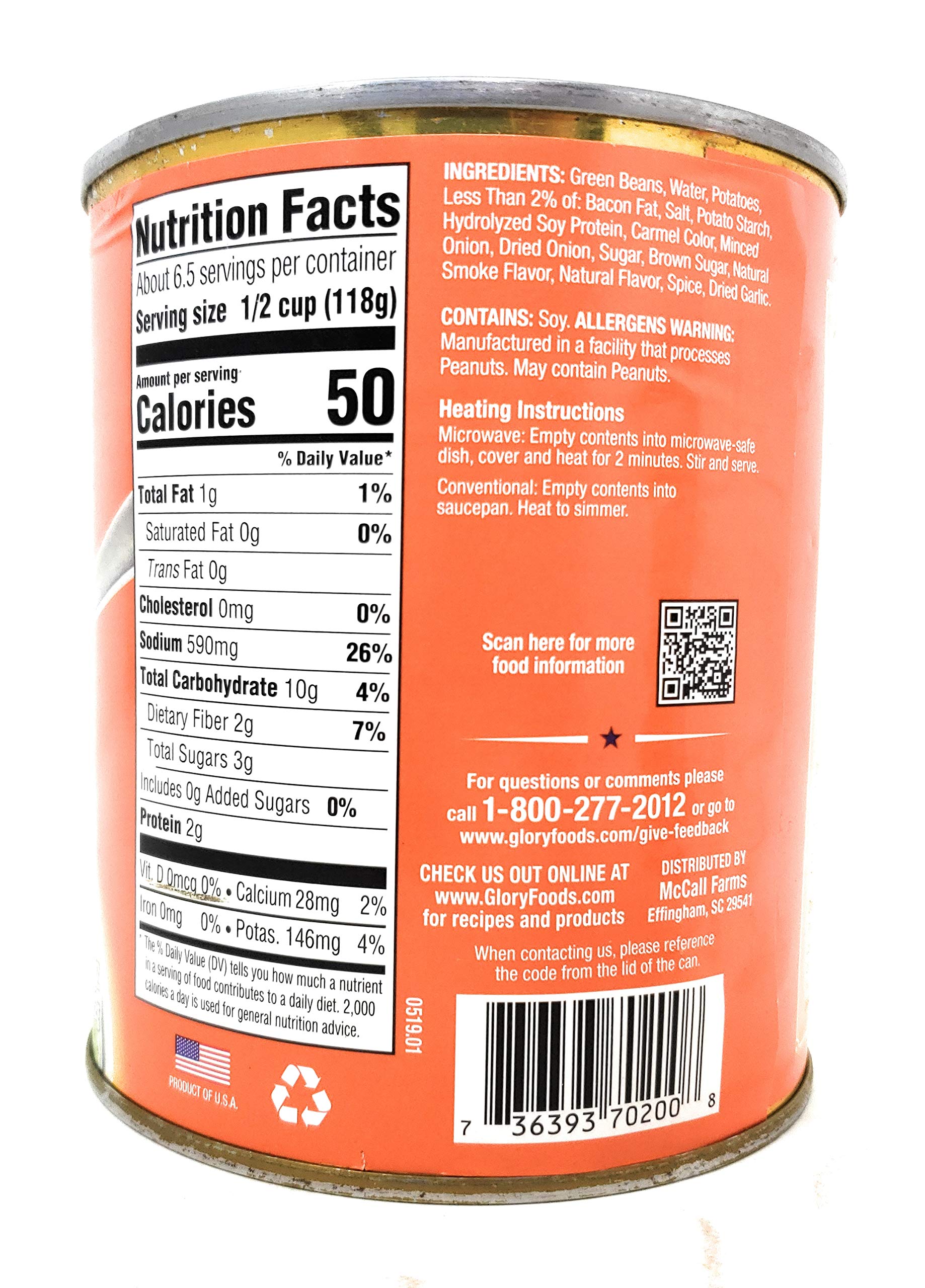 Glory Foods Seasoned Southern Style Green Beans with Potatoes - 2 Pack (58oz Total) | Canned Vegetables for Southern Cooking, Quick Meals & Camping Food