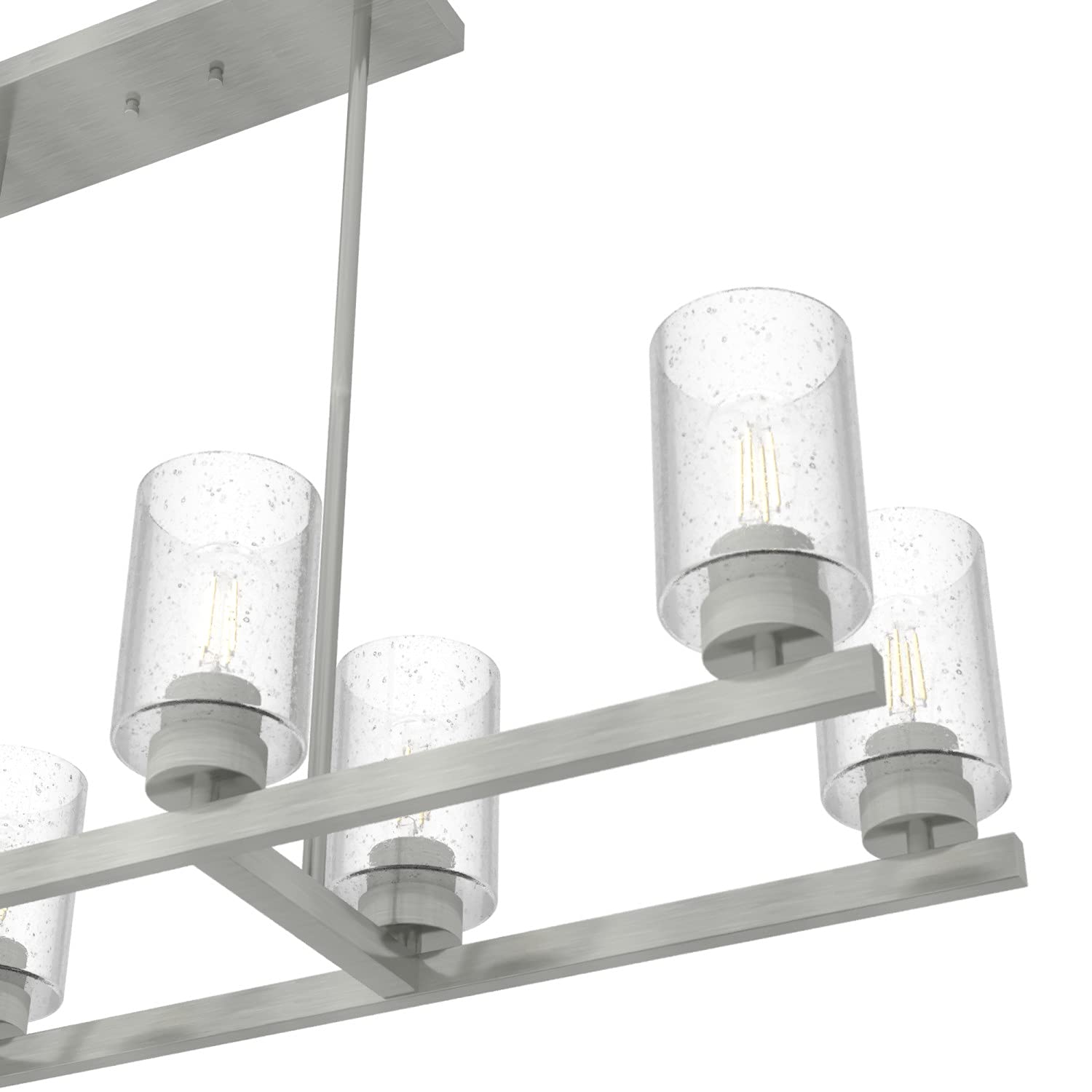 Hunter Fan Company 19159 Hartland Linear Chandelier - Brushed Nickel Finish, Modern Ceiling Light Fixture for Dining Room, Living Room, or Bedroom