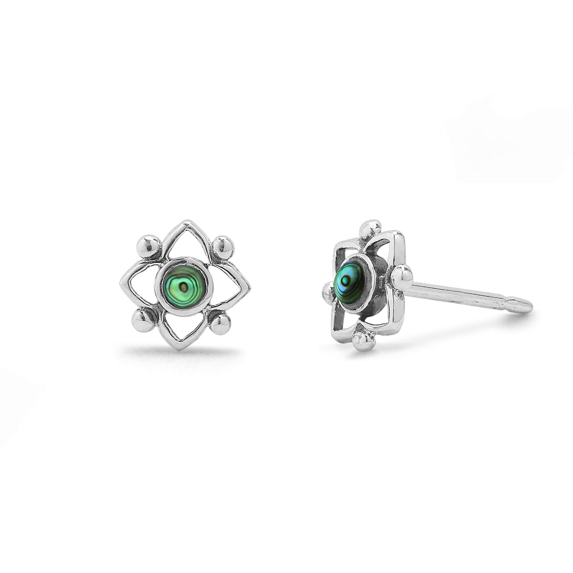 Sterling Silver Flower Stud Earrings for Women - Elegant Everyday Wear
