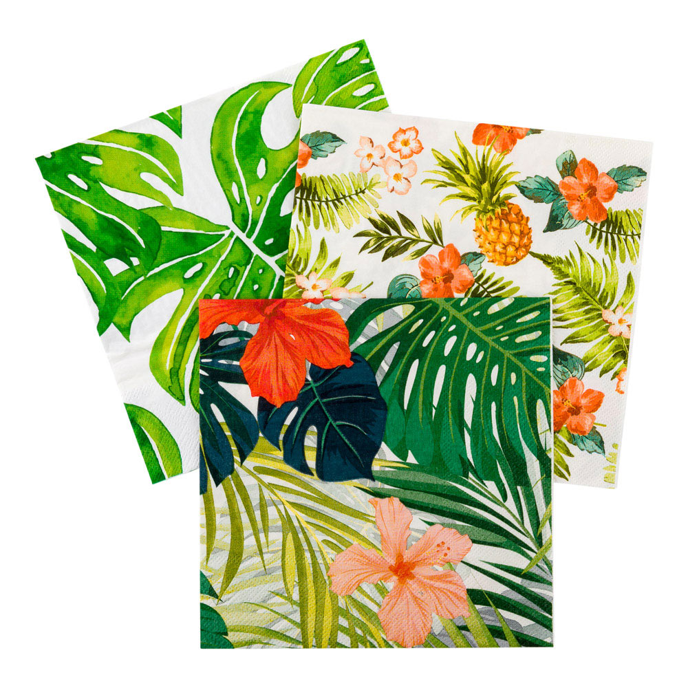 Premium Hibiscus Flower Paper Luncheon Napkins - 13x13 Inches, 20 Count Box - Perfect for Parties, Weddings & Elegant Dining