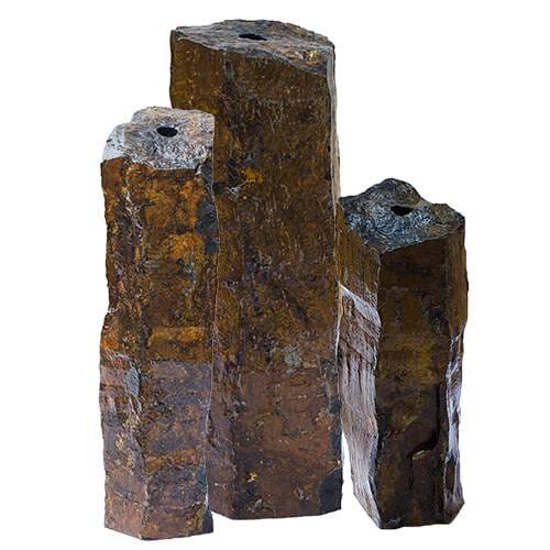 Natural Mongolian Basalt Column 3-Piece Set (24