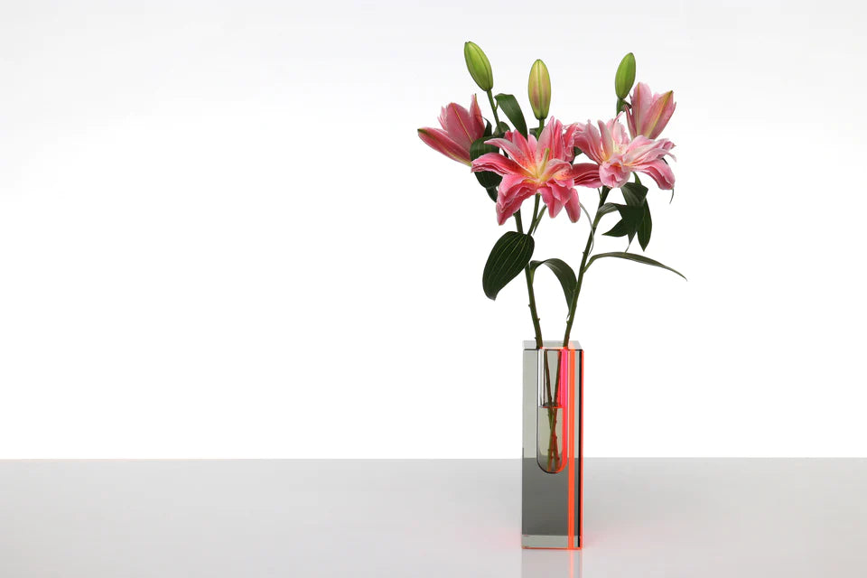 Alexandra Von Furstenberg Eclipse Tall Pink Vase - Limited Edition Home Decor for Modern Living Rooms & Luxury Gift Ideas