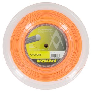 Volkl Cyclone Tennis String | 18 Gauge Co-Polymer String for Spin & Control | 10-Sided Shape for Enhanced Bite | Orange Reel (660ft) | Perfect for Competitive Players & Stringers