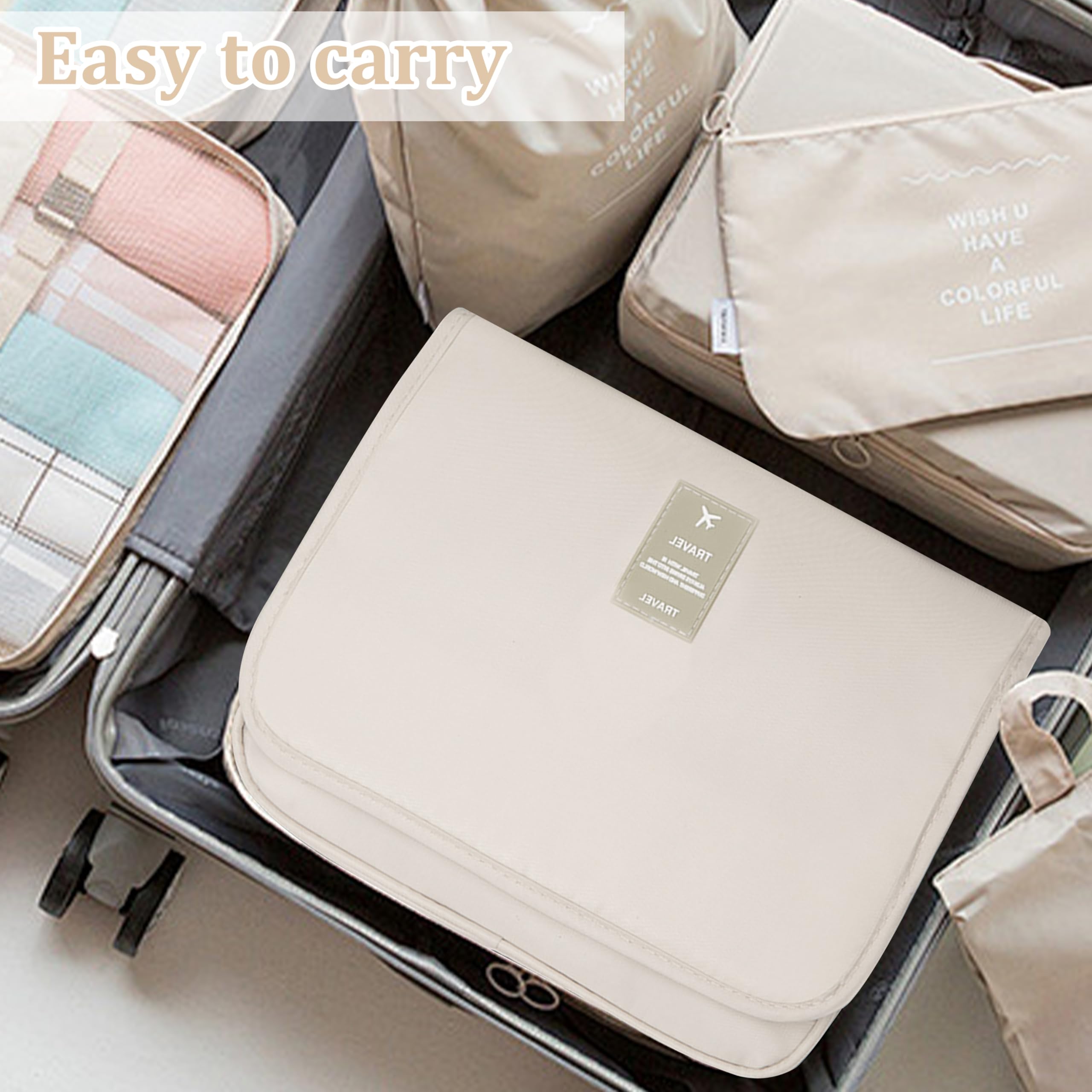 JACKBOY Large Waterproof Travel Makeup Bag for Women - Spacious Cosmetic & Toiletry Organizer with Multiple Pockets - Perfect for Vacation, Gym, and Business Trips