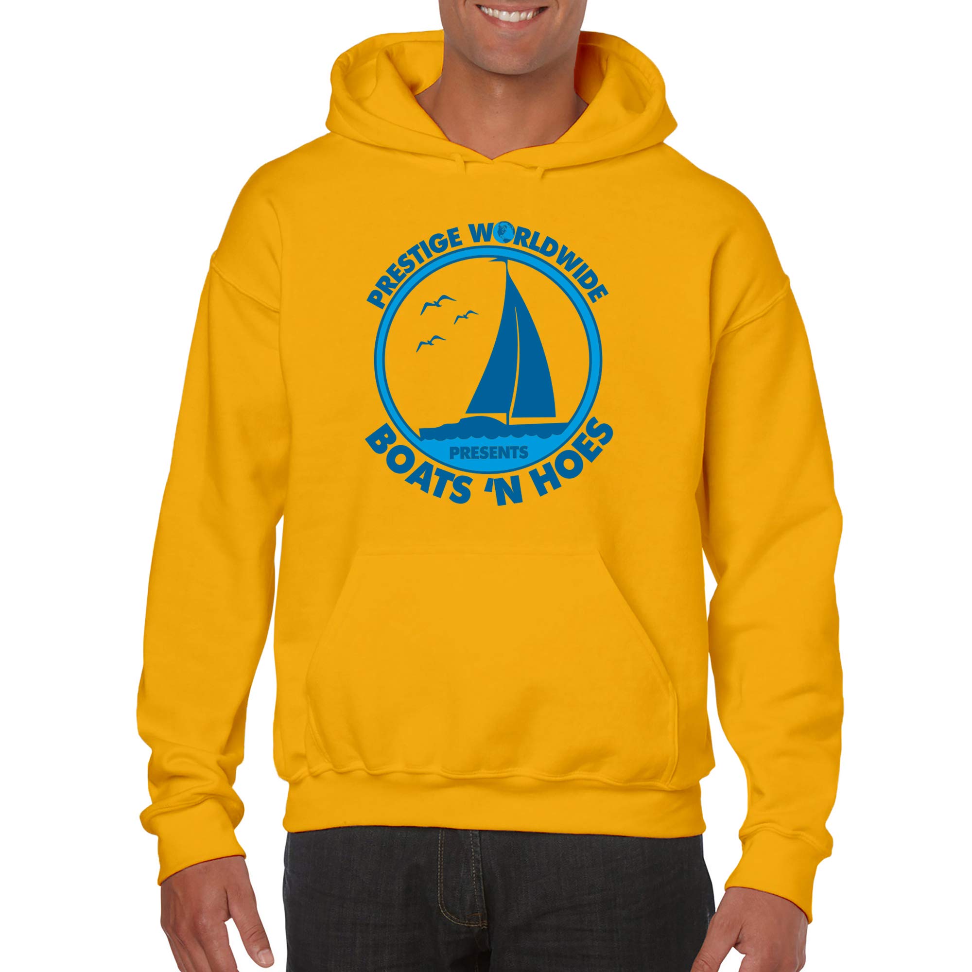 UGP Campus Apparel Prestige Worldwide - Funny Summer Boating Hoodie for Men & Women | Comfortable Cotton Pullover with Humorous Design | Perfect for Yachting, Beach Parties & Casual Outings