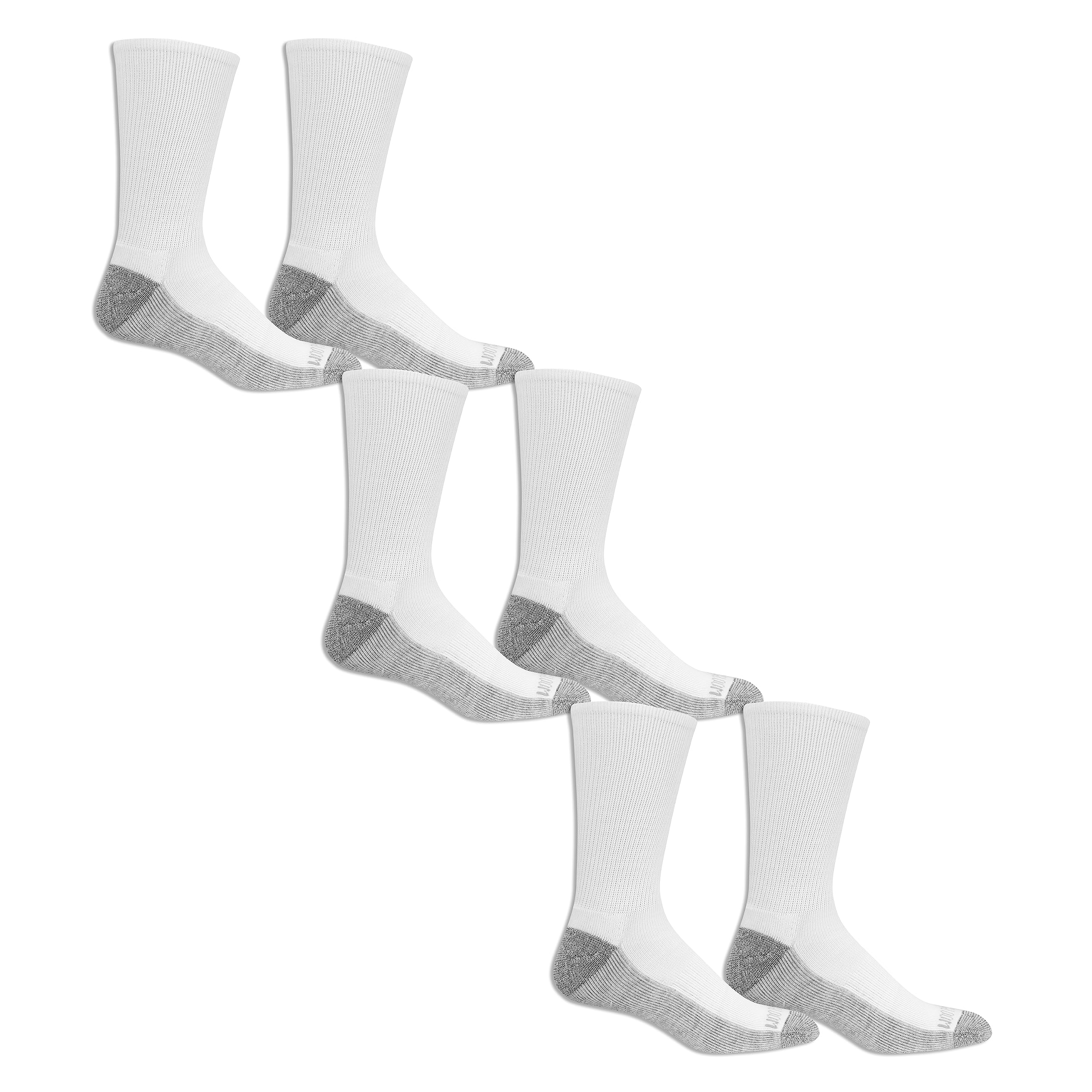 Fruit of the Loom Men's Lightweight Athletic Crew Socks 6-Pack - Breathable Comfort for Running, Gym & Everyday Wear
