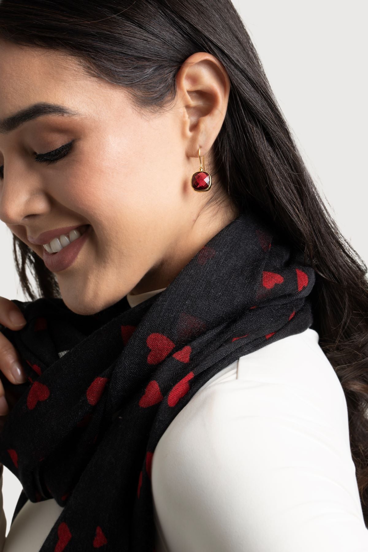 Cozy Wool Heart Scarf for Women - Soft Winter Knit Wrap Shawl - Perfect for Valentine's Gift, Christmas Present & Cold Weather Fashion Accessory