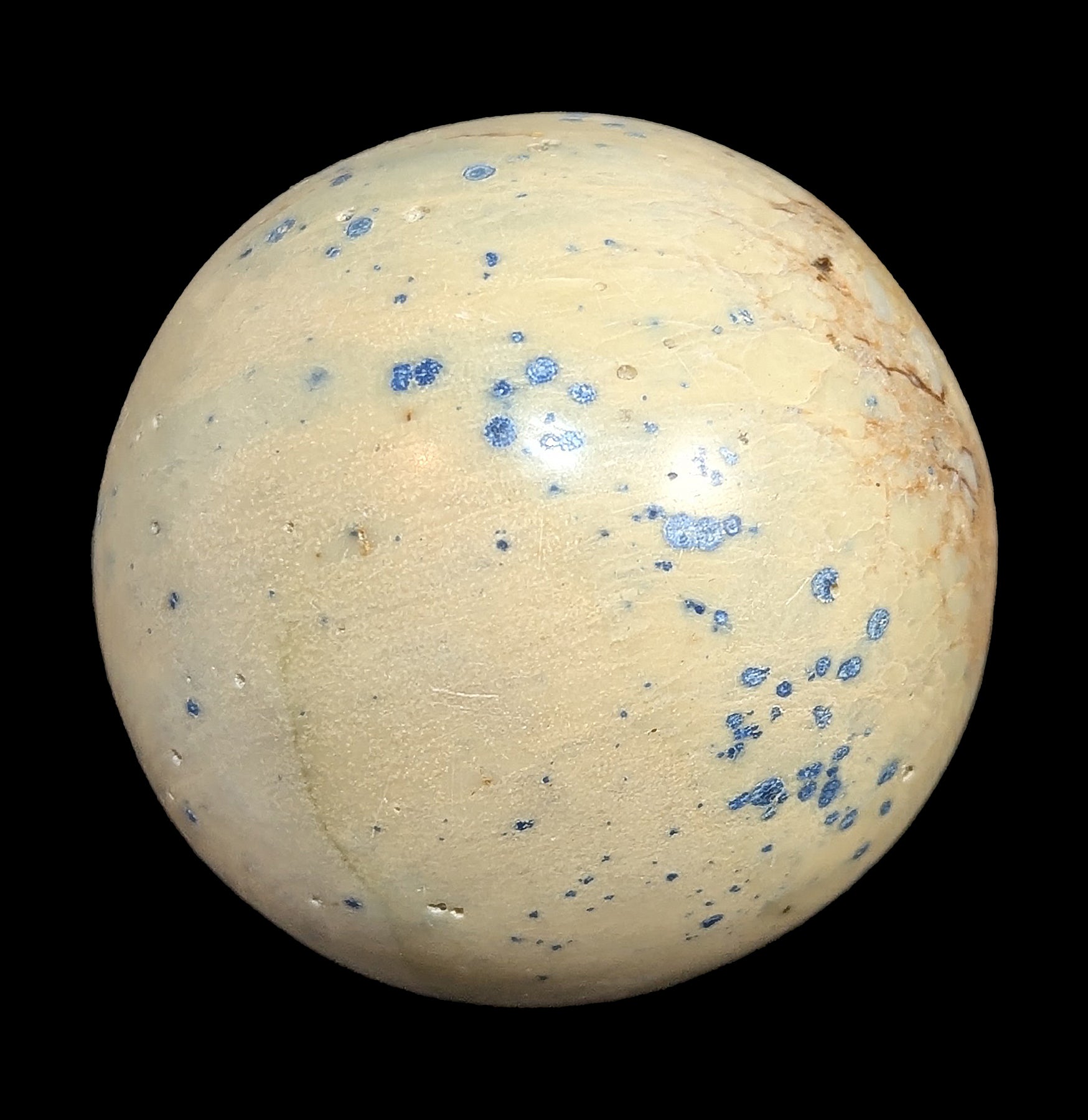 Natural Blue Dalmatian Stone Sphere - Healing Crystal for Meditation, Reiki, and Home Decor - Perfect for Spiritual Gifts and Energy Balancing
