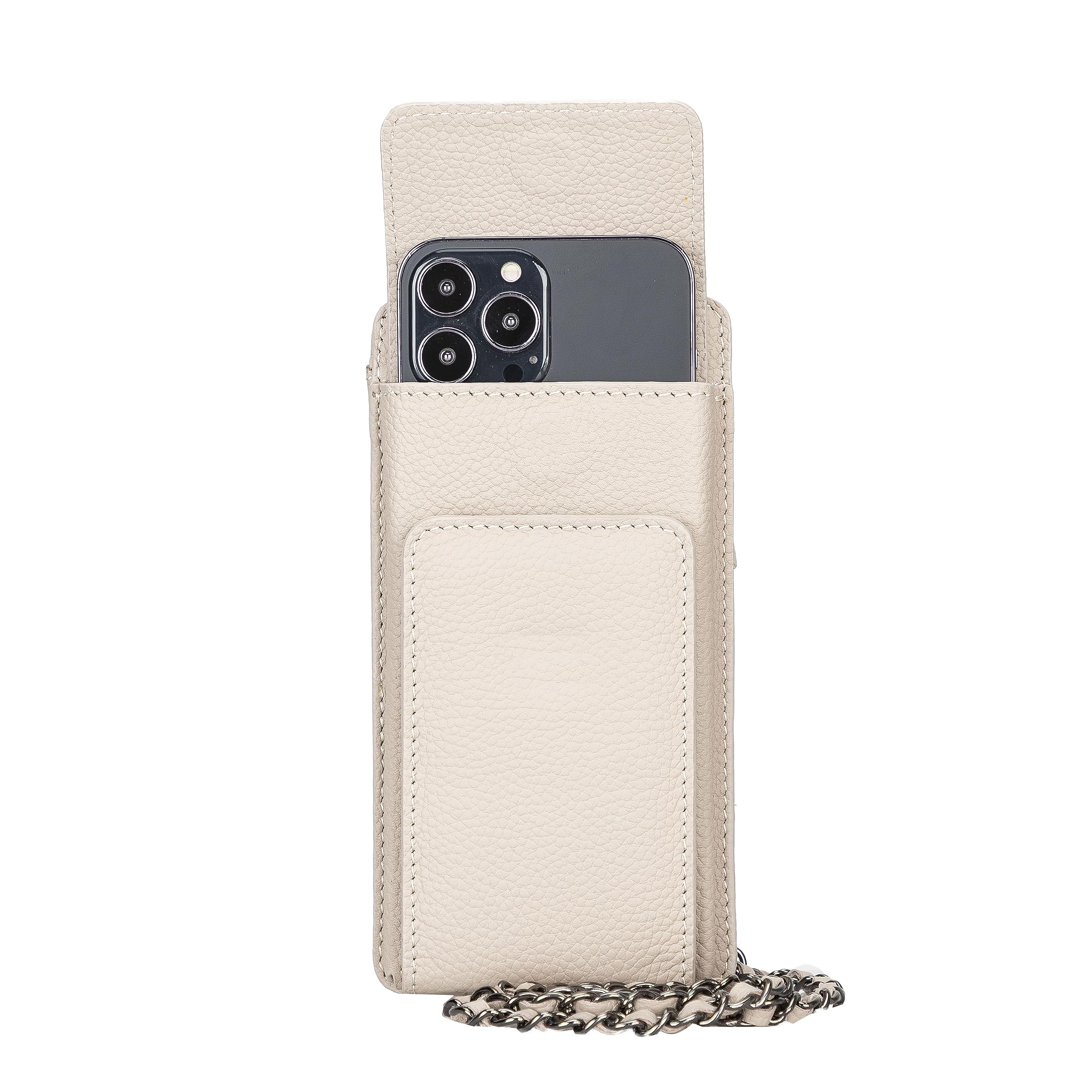VENOULT Crossbody Wallet for iPhone 15 Pro MAX/14 Pro/13 Pro MAX - Women's Zippered Shoulder Bag with Card Holder & Chain Strap (Fits Phones up to 6.9