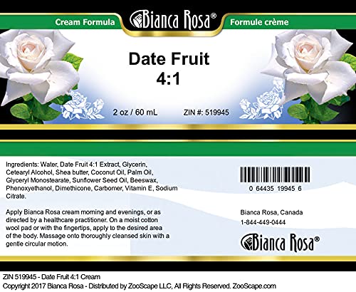 Organic Date Fruit 4:1 Concentrated Cream (2 oz) - 2 Pack - Natural Sweetener for Baking, Smoothies & Healthy Snacks