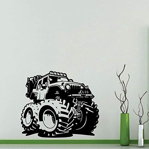 Big Wheels Monster Truck Toy Cars - 10x10 Inch Vinyl Wall Decal Stickers for Kids Room, Bedroom, Nursery & Kindergarten - Fun Home Decor & Wall Art for Boys and Girls - Perfect for Playrooms, Birthday Parties & Themed Bedrooms