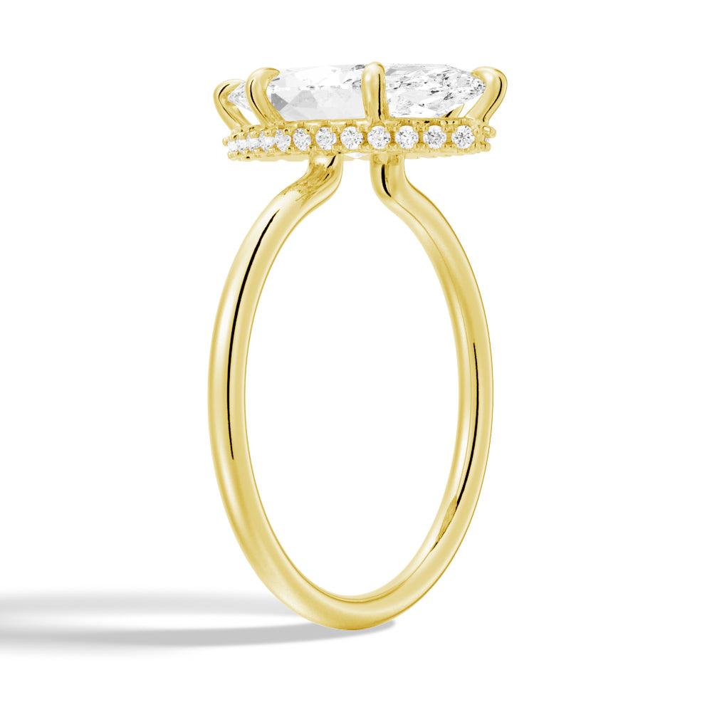 Petite Marquise Solitaire Moissanite Engagement Ring & Wedding Band Set for Couples - Perfect for Proposals, Anniversaries, and Romantic Occasions