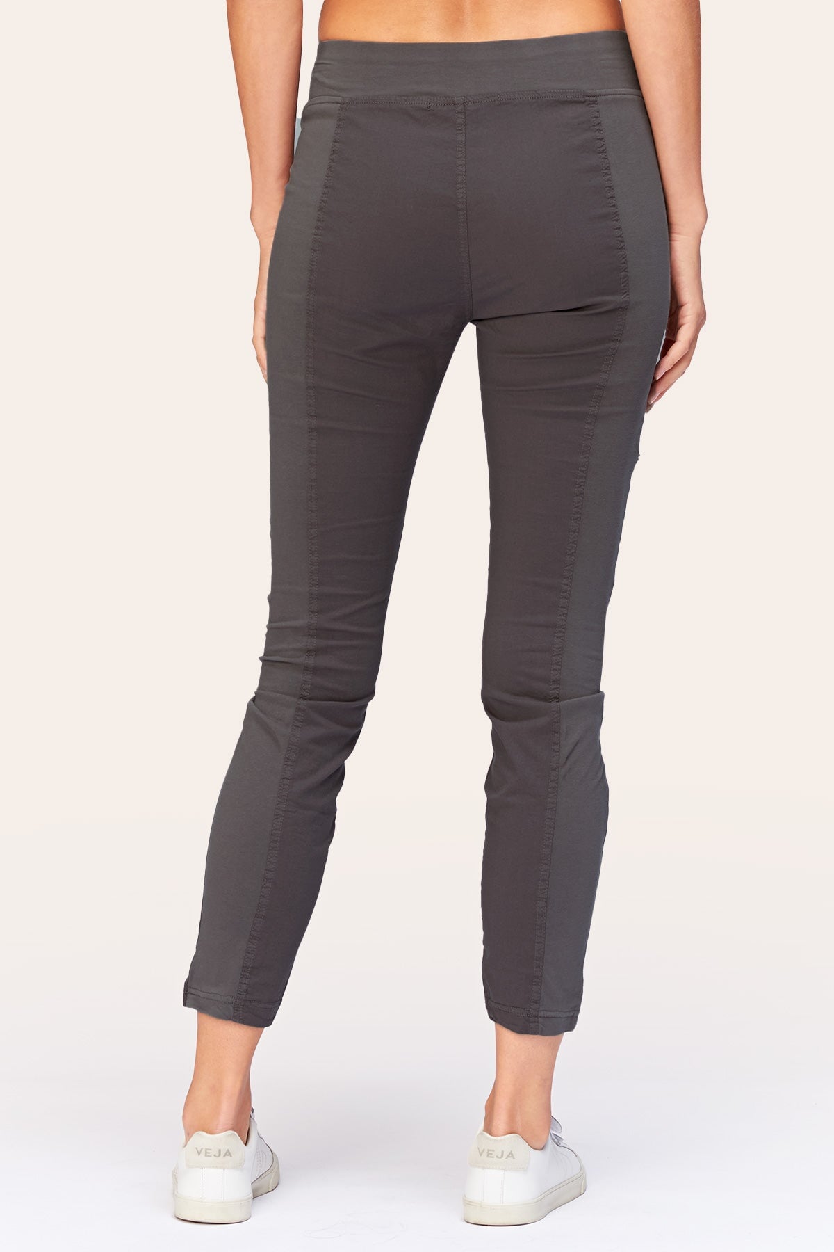 Malanda Women's High Waisted Stretch Charcoal Pants - Comfortable Slim Fit Trousers for Work, Office & Casual Wear