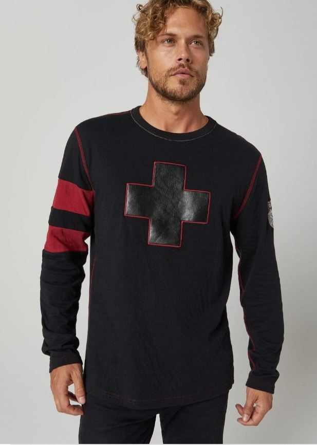 Men's Alp N Rock Helvetica Crew Neck Sweatshirt - Black | Comfortable Casual Pullover for Everyday Wear & Street Style Outfits