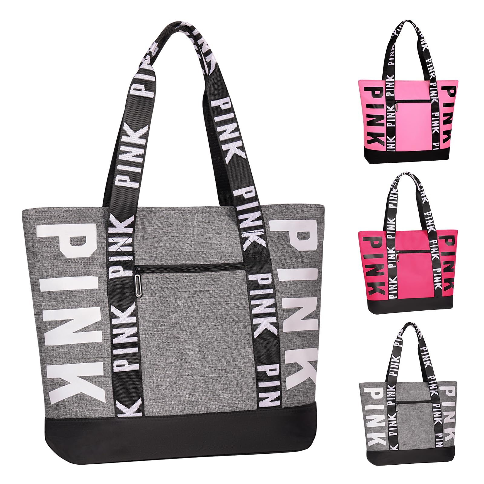 Waterproof Travel Tote Bag for Women - Large Beach Bag with Zipper for Daily Use, Gym, Shopping & Vacation Essentials | Durable & Spacious Carryall for Work, Pool, Beach Trips & Weekend Getaways