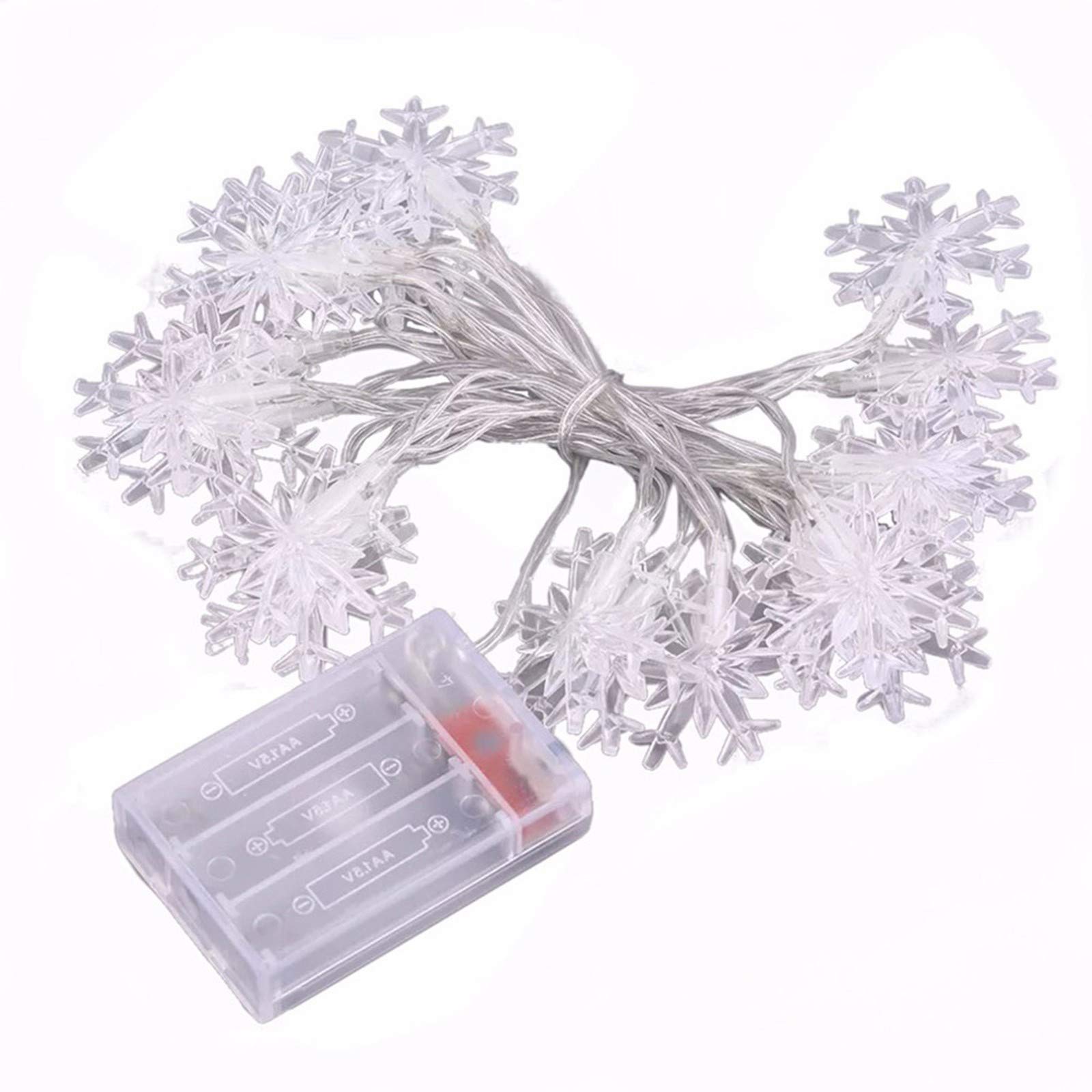 5M 50LED Snowflake Fairy Lights - Outdoor Christmas Tree Decorations, Winter Holiday String Lights for Indoor/Outdoor Use - Perfect for Christmas, Parties, Weddings, and Home Decor
