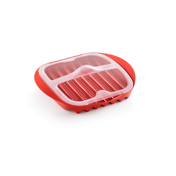 Lekue Microwave Bacon Cooker - Quick & Easy Crispy Bacon Maker for Breakfast, Sandwiches & Salads | BPA-Free & Dishwasher Safe