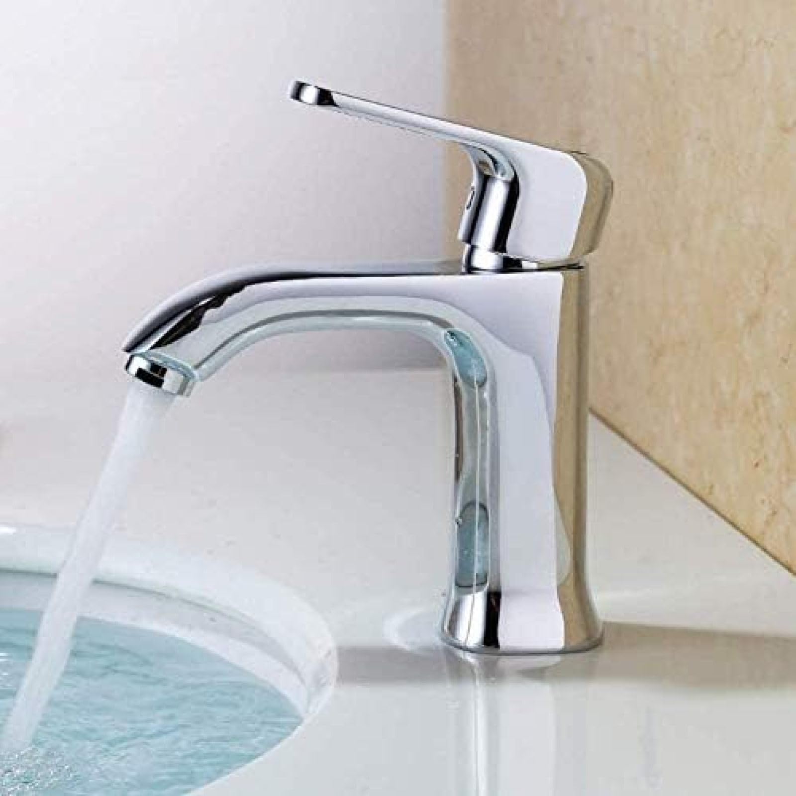 CRJUS Kitchen Taps - Solid Silver-Plated Brass Faucets, Washbasin Mixer Tap, Colored Design for Modern Kitchens and Bathrooms