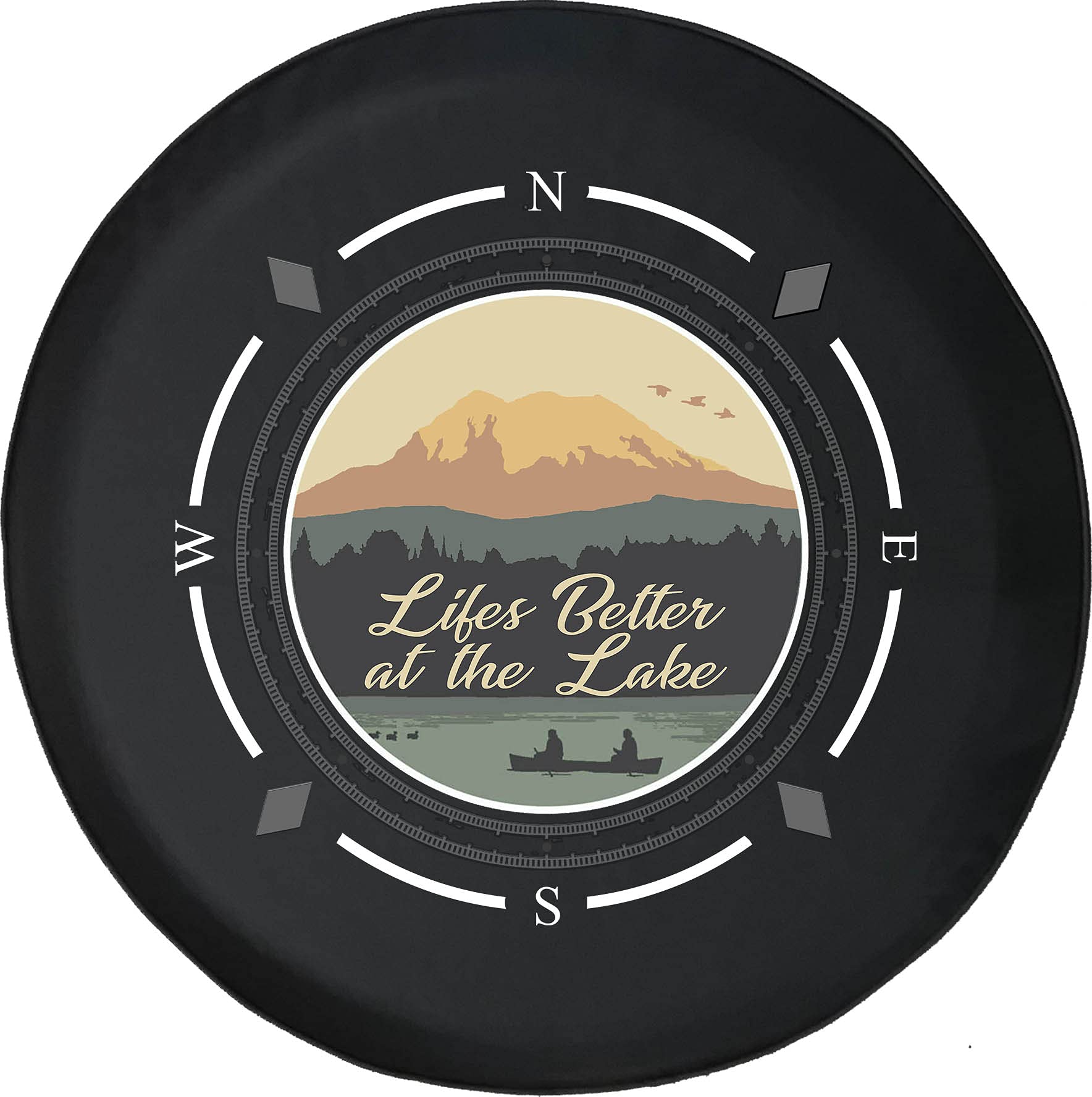 Premium American Unlimited Spare Tire Cover with Compass Design - Durable Wheel Cover for SUV, Trailer, RV & Multiple Vehicles | Perfect for Road Trips, Camping & Outdoor Adventures