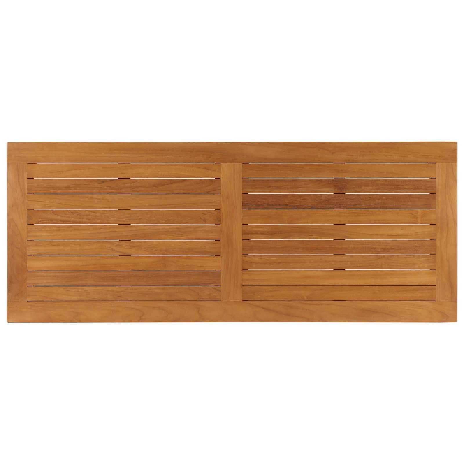 Modway Teak Wood Coffee Table for Patio - Natural Finish