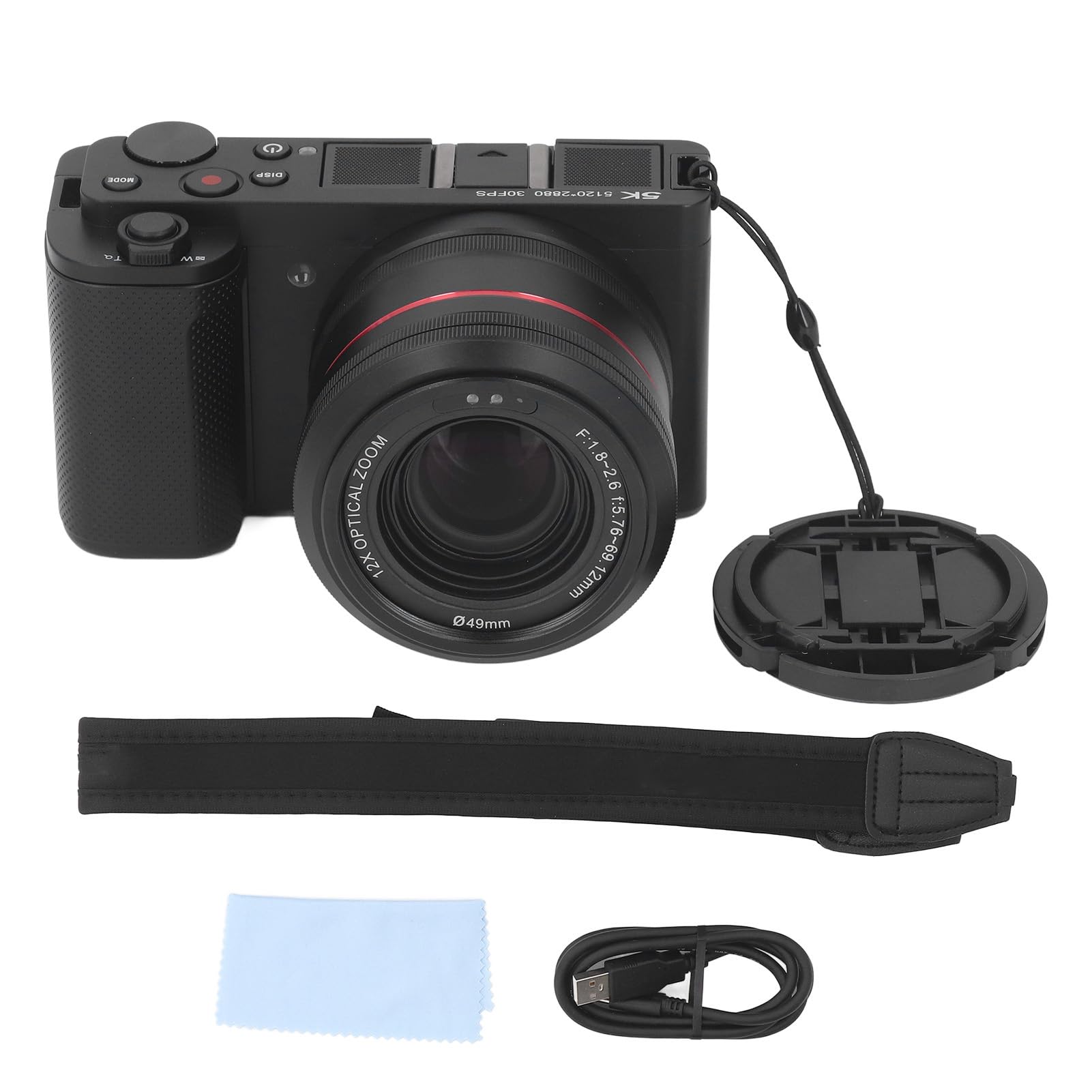 5K Digital Camera 64MP WiFi Vlogging Camera with Autofocus, 12X Optical Zoom, WDR Stabilization & 3.2