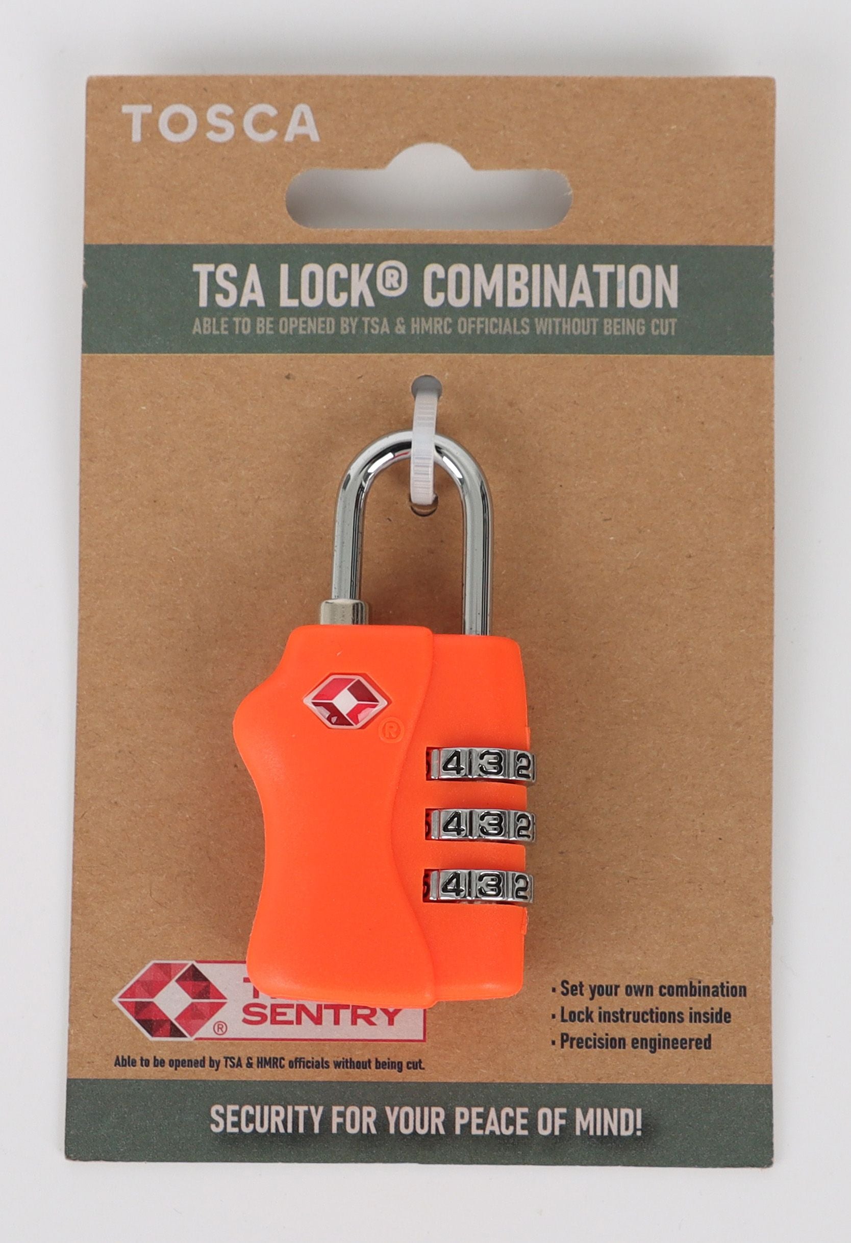 Tosca TCA038 Orange Travel Security Seals - TSA Approved Luggage Locks for Airports, Hotels & Cruise Ships - Secure Your Bags During Travel