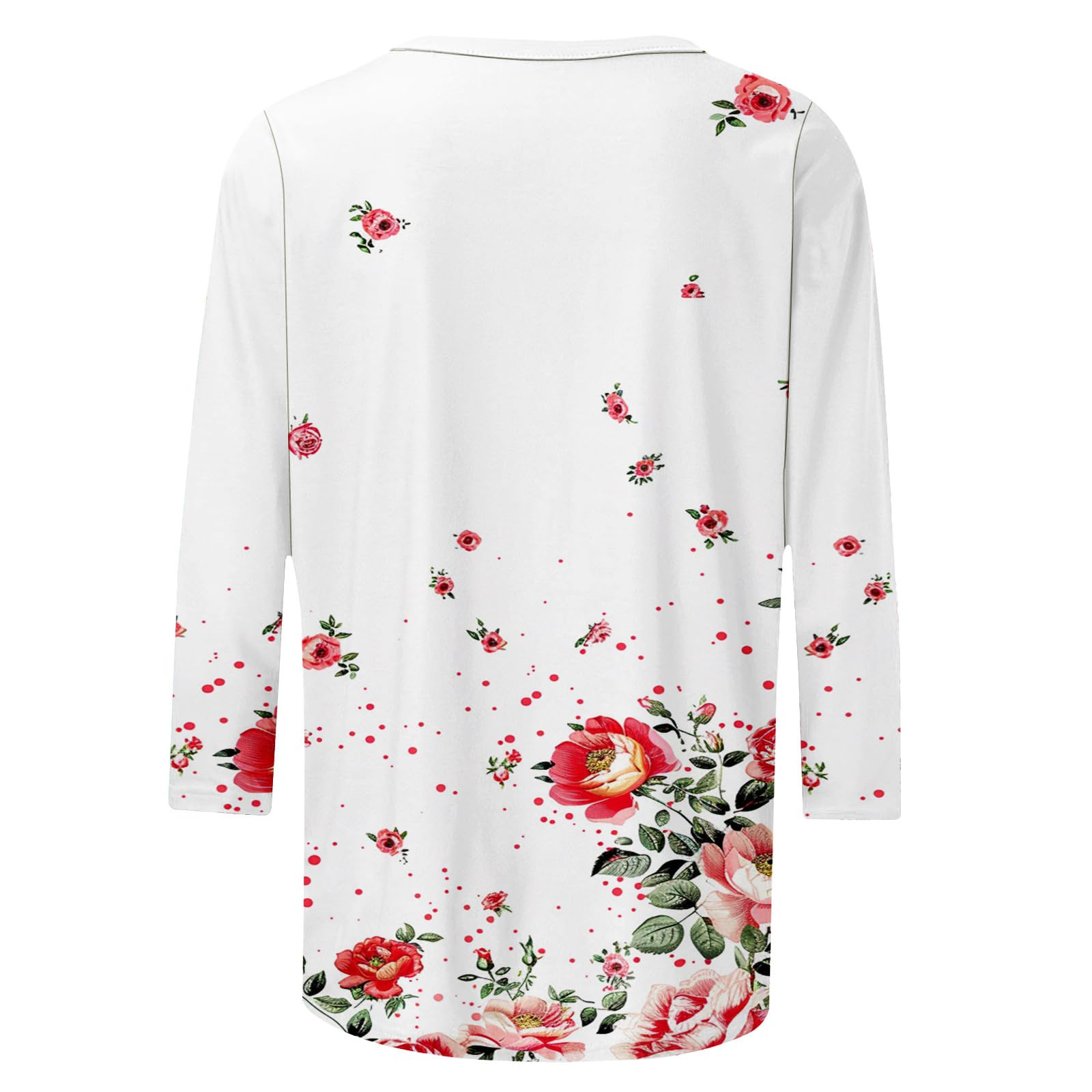 Trendy Women's 3/4 Sleeve Summer Shirts - Floral Boho Blouses for Casual Outings