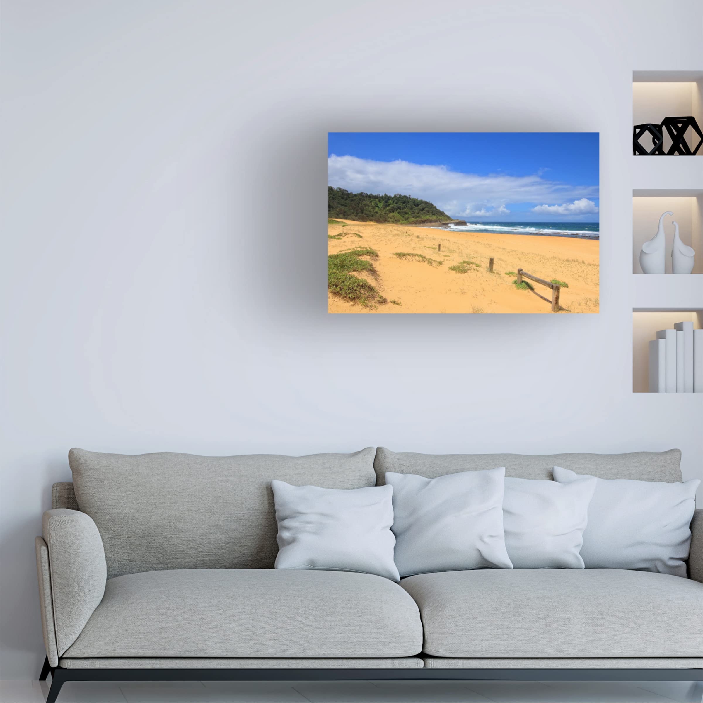 Trademark Fine Art 'Forresters Beach' Canvas Wall Art by Beata Czyzowska Young - Coastal Landscape Painting for Living Room, Bedroom & Office Decor