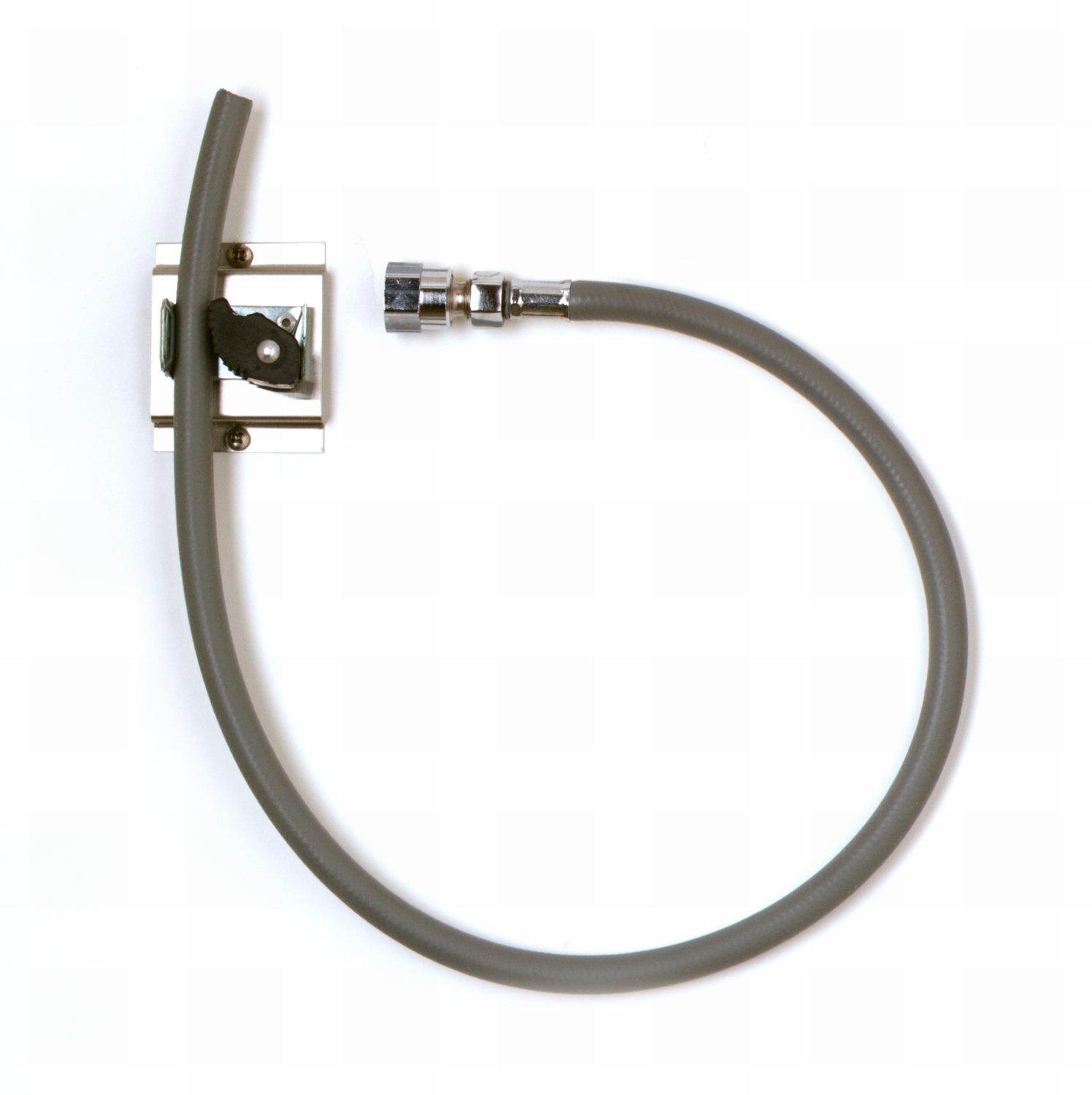 T&S Brass B-0654 Stainless Steel Hose Hanger with Spring-Loaded Rubber Grip - 30 Inch Garden Hose Holder with Inlet - Perfect for Outdoor Faucets, Yard Watering & Garden Maintenance