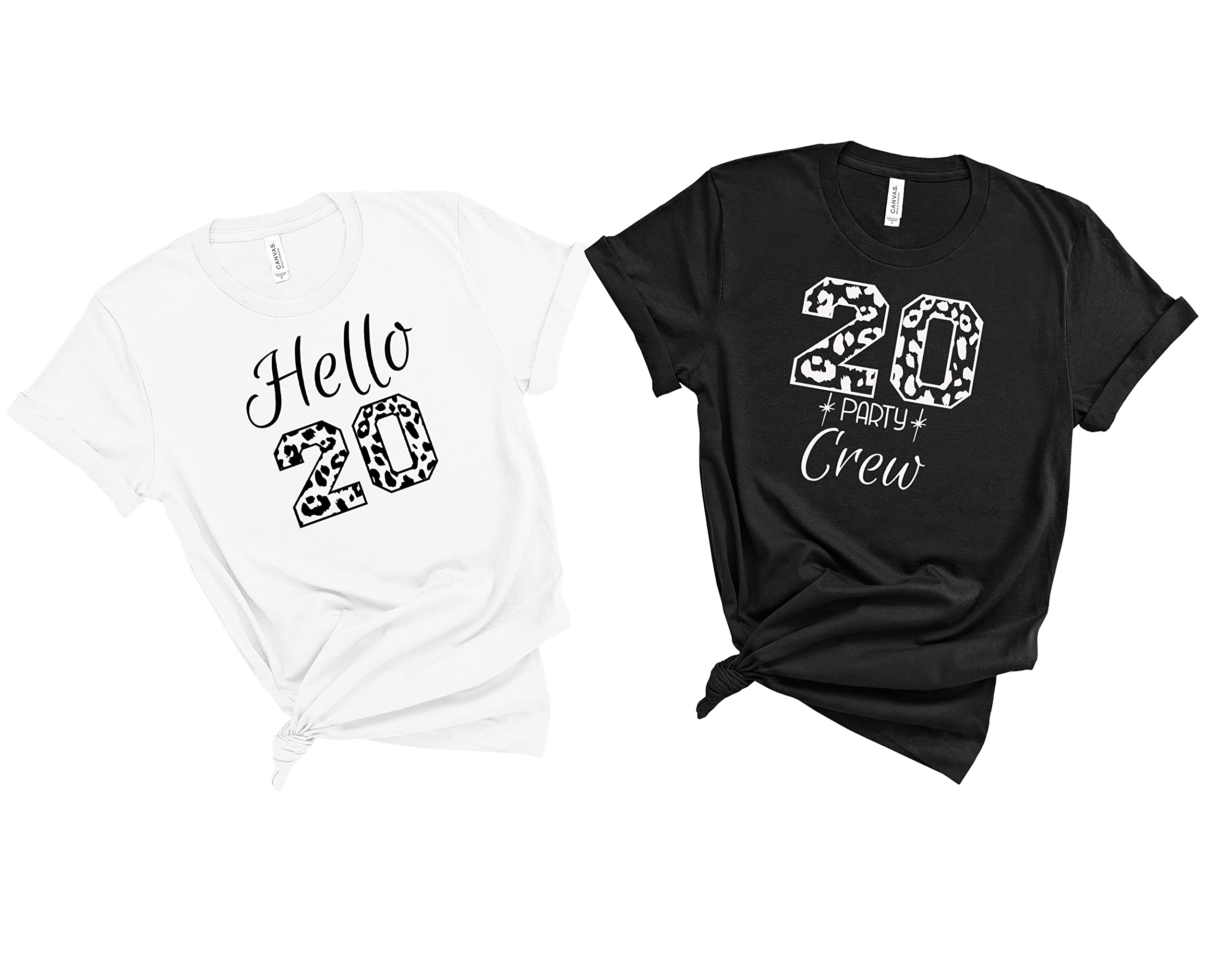 Hello 20 Shirt - Fun 20th Birthday Party Crew T-Shirt for Women & Men - Cute Birthday Gift Idea for 20th Birthday Trip Celebration - Perfect for Birthday Parties, Girls Night Out & Special Occasions