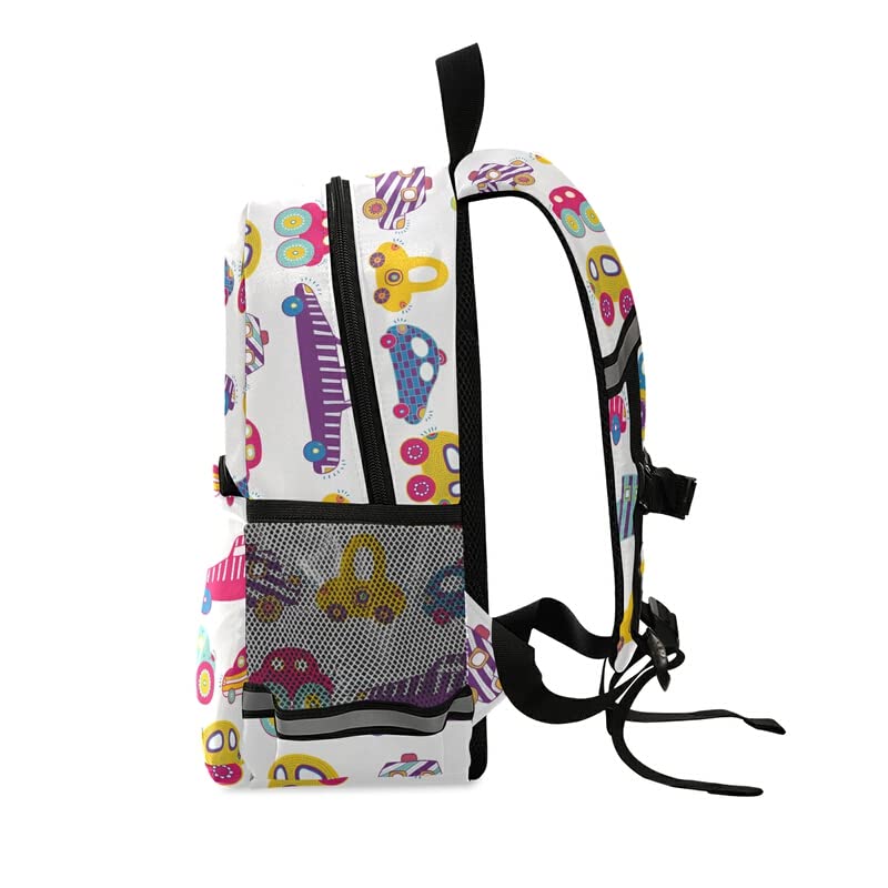 SUABO Colorful Cars Kids Backpack for Toddlers & Preschoolers - Durable School Backpack for Boys & Girls - Lightweight Travel Daycare Bag for Kindergarten, Outings & Daily Use