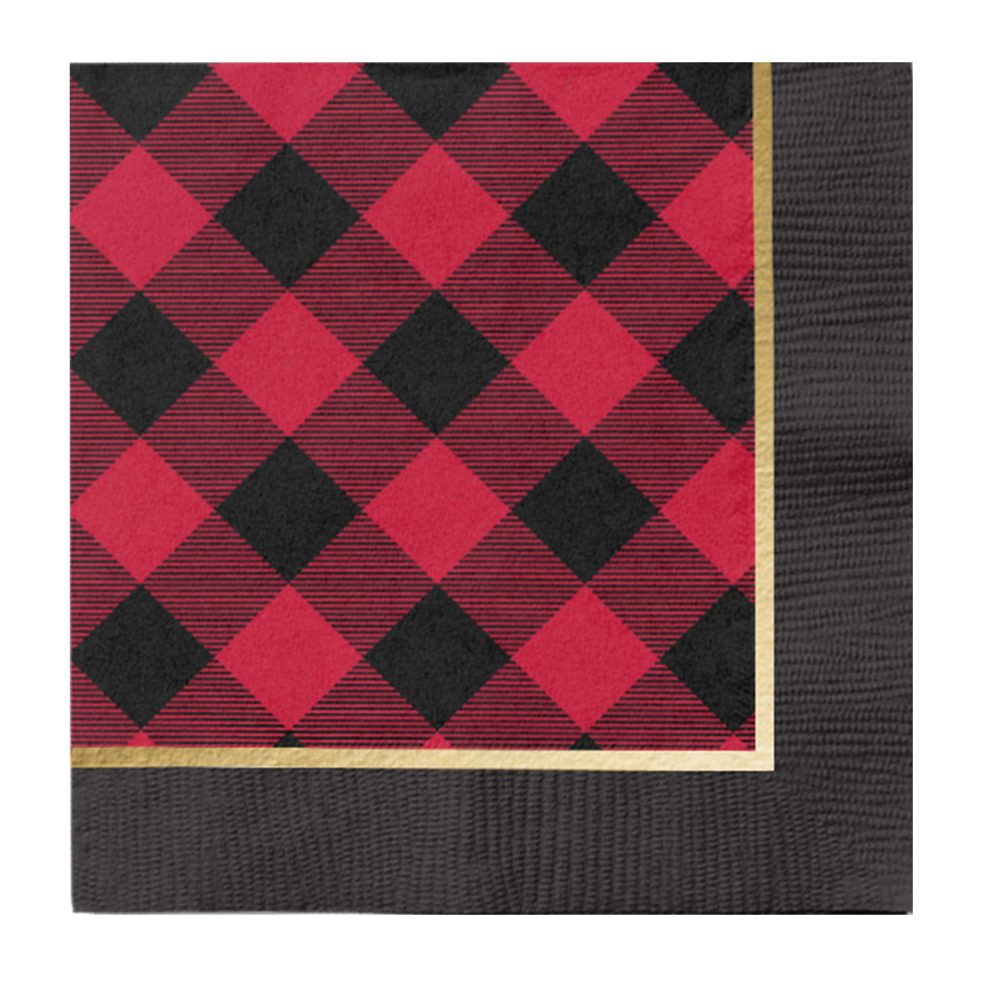 Buffalo Check Paper Cocktail Napkins - 20 Pack | Holiday Party Decorations, Christmas Dinner, Thanksgiving Table Setting, Festive Drink Coasters