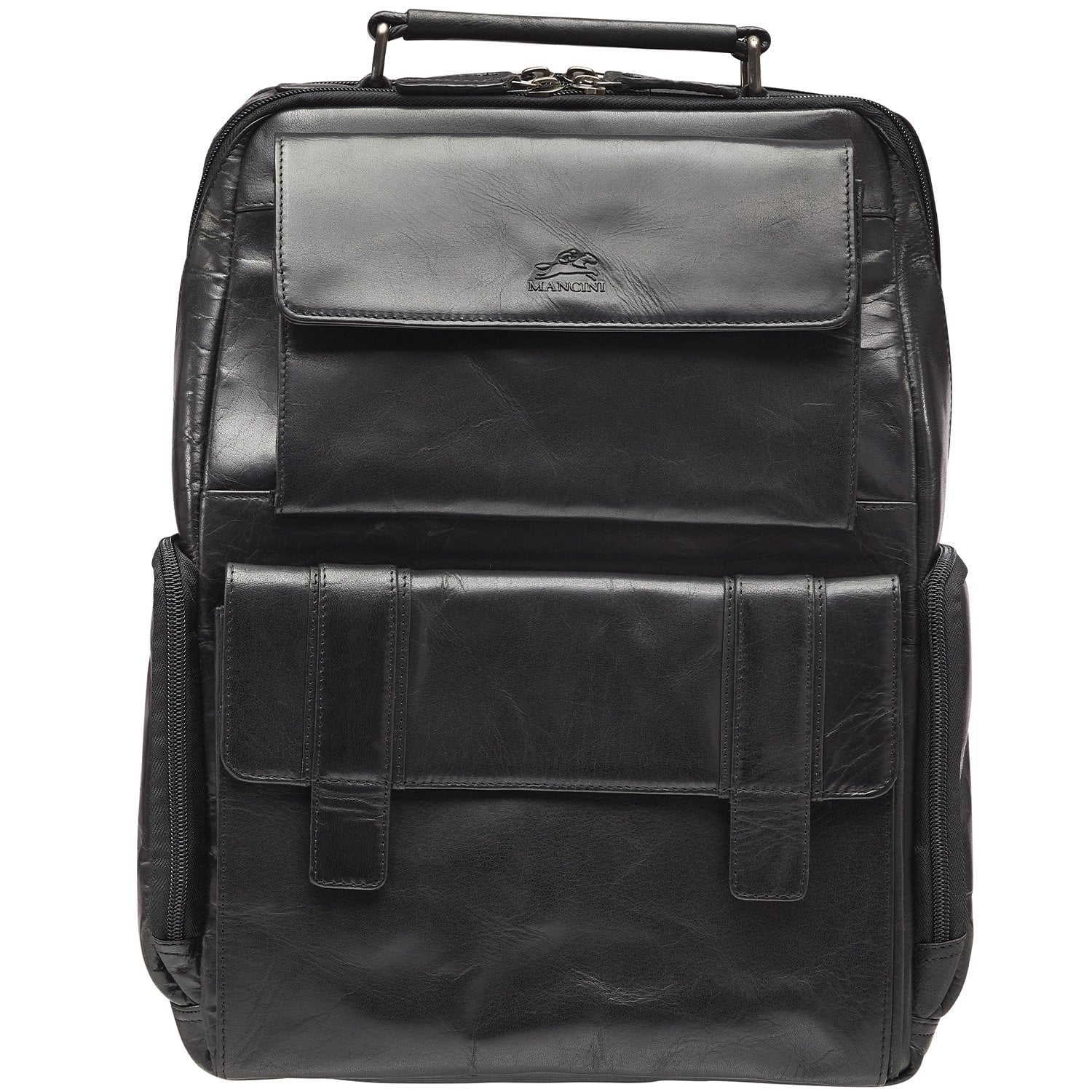 Mancini BUFFALO Anti-Theft RFID Blocking Backpack for 15.6 Inch Laptop - Water Resistant Travel & Commuter Bag for Work, School & College Students