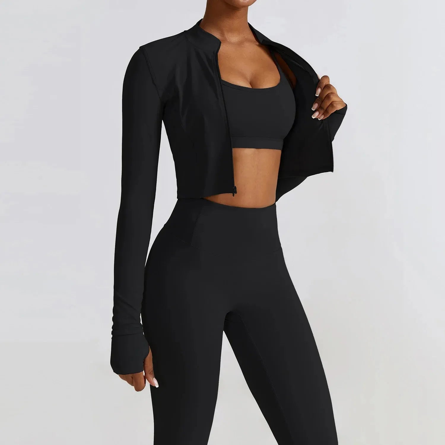 2/3PC Women's Seamless Long Sleeve Yoga Set - High Waist Workout Leggings & Sportswear Gym Clothing for Yoga, Running, Fitness & Lounge Wear