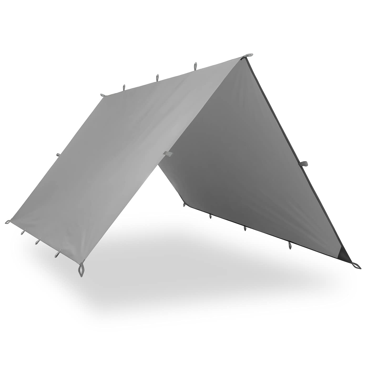 AQUAQUEST Defender Heavy Duty Waterproof Camping Tarp - 20x13 ft Tent Shelter & Rain Fly for Hiking, Bushcraft, Hammock - Durable Outdoor Gear (Stealth Gray) - Perfect for Camping, Backpacking & Emergency Shelter