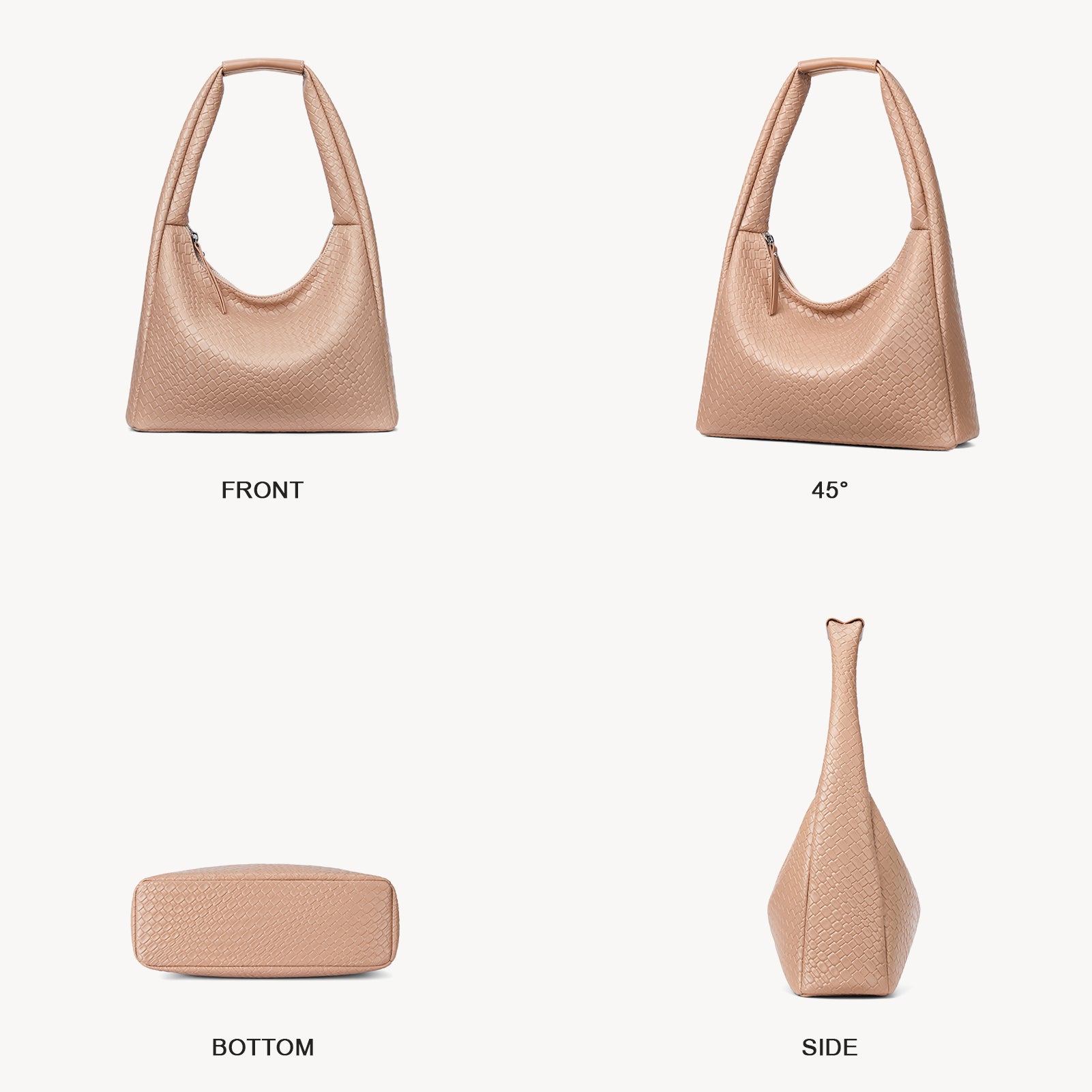 KWELI Croc Embossed Leather Structured Curved Hobo Handbag for Women - Stylish Shoulder Bag for Work, Travel & Everyday Use