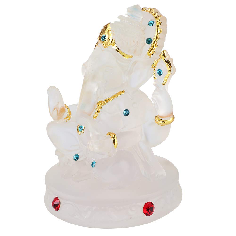 Vbestlife Blue Ganesha Buddha Statue with Evil Eye - Handcrafted Home & Office Decor for Desktop, Porch, Living Room | Spiritual Gift & Feng Shui Decoration for Meditation Spaces, Yoga Studios