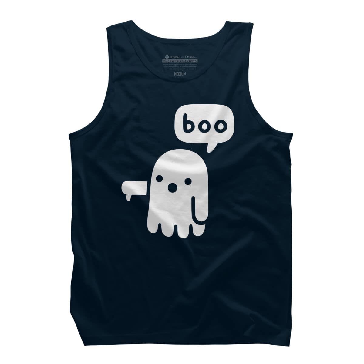 Design By Humans Men's Ghost of Disapproval Graphic Tank Top - Funny Sarcastic T-Shirt for Casual Wear & Gifts - Perfect for Parties, Halloween & Everyday Outfits