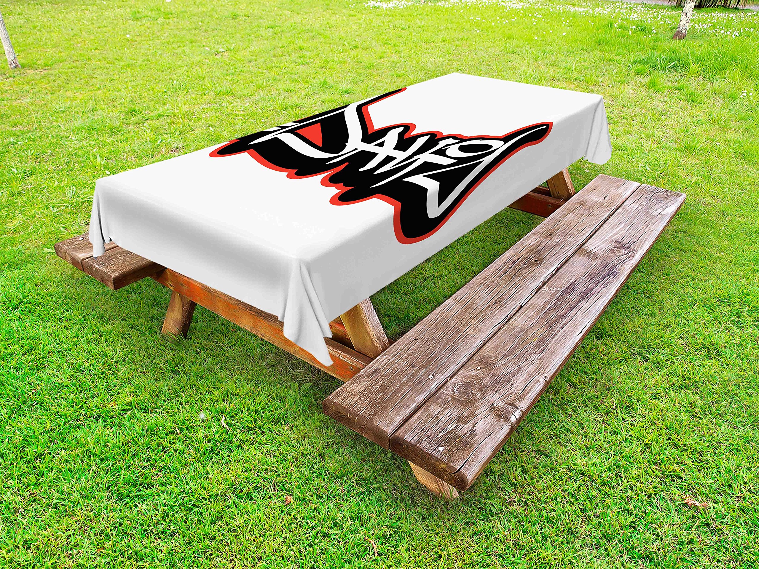 Ambesonne David Outdoor Tablecloth - Modern Typography Design, Washable Picnic Table Cover for Boys Birthday Party, 58
