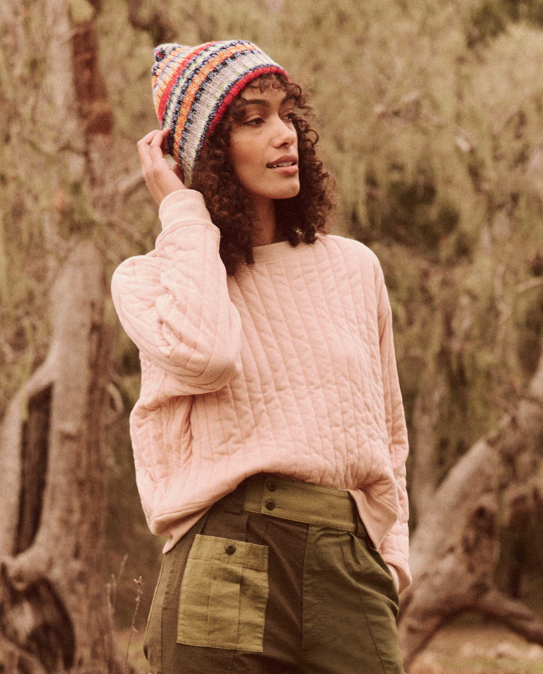 Reversible Quilted Avalanche Sweatshirt - Cloud Pink | Cozy Winter Wear for Women | Perfect for Outdoor Activities & Casual Fashion
