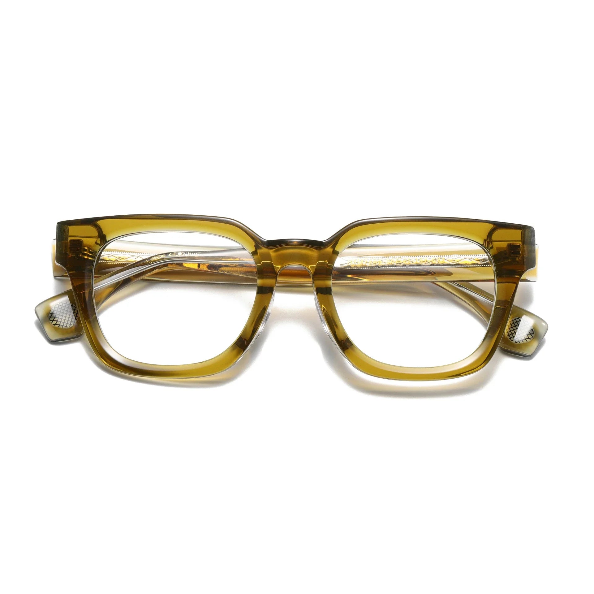 Aror Men's Full Rim Square Thick Acetate Eyeglasses 45572 - Stylish & Durable Frames for Work, Reading & Everyday Wear