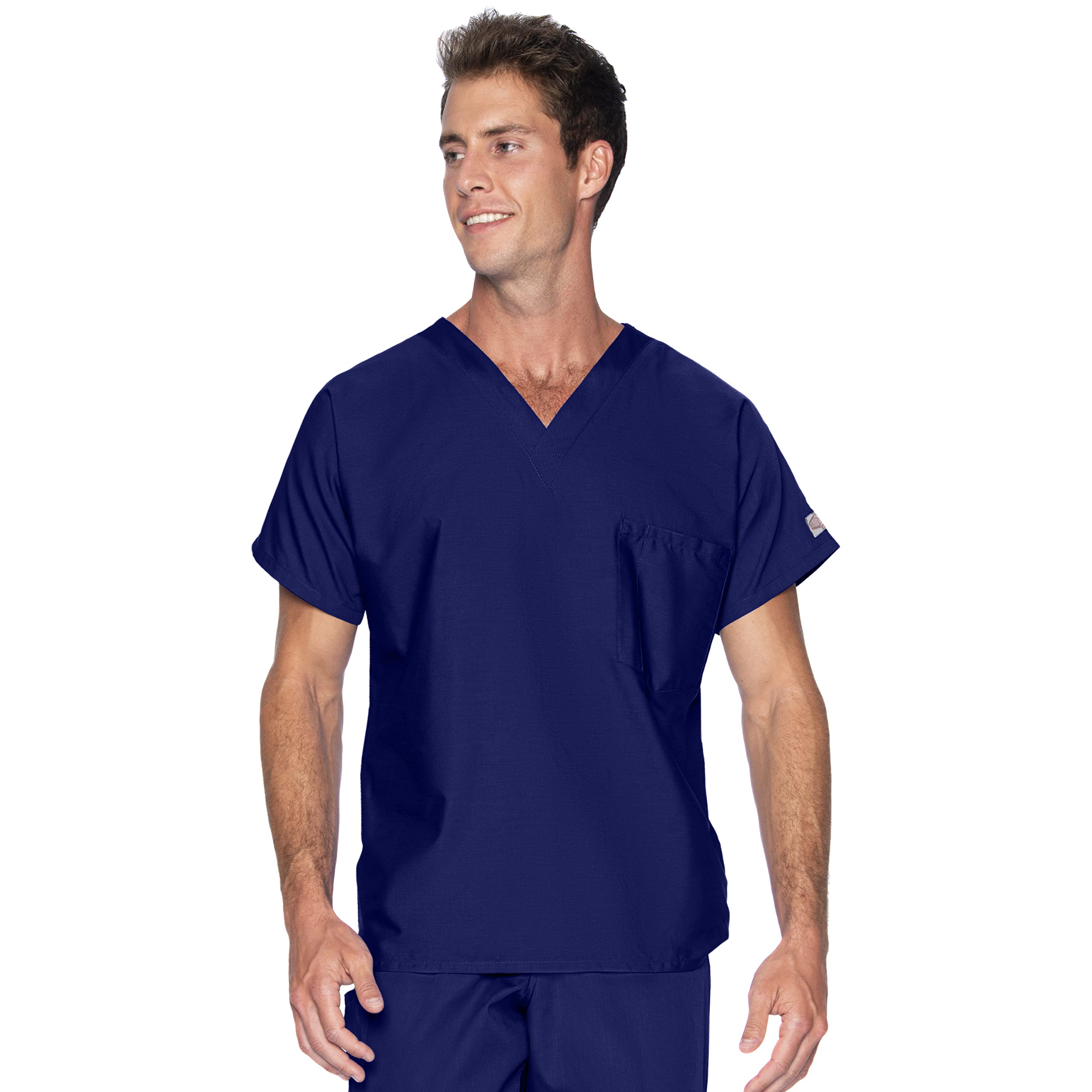 Landau Scrub Zone Unisex Relaxed Fit 1-Pocket V-Neck Medical Uniform Top 71221 - Comfortable Healthcare Workwear for Nurses & Doctors