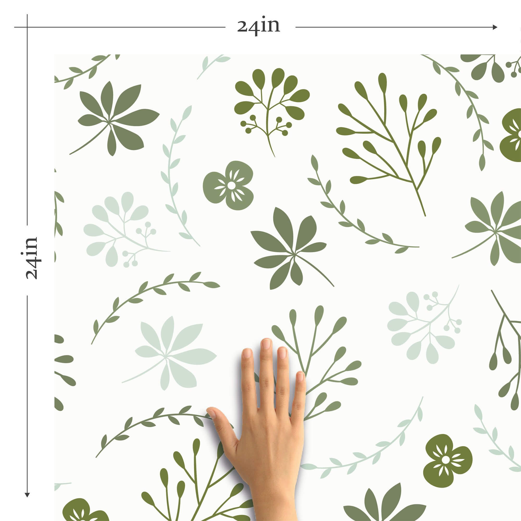Green Botanical Floral Peel and Stick Removable Wallpaper 4920 - Self-Adhesive Wall Decor for Bedroom, Living Room & Office