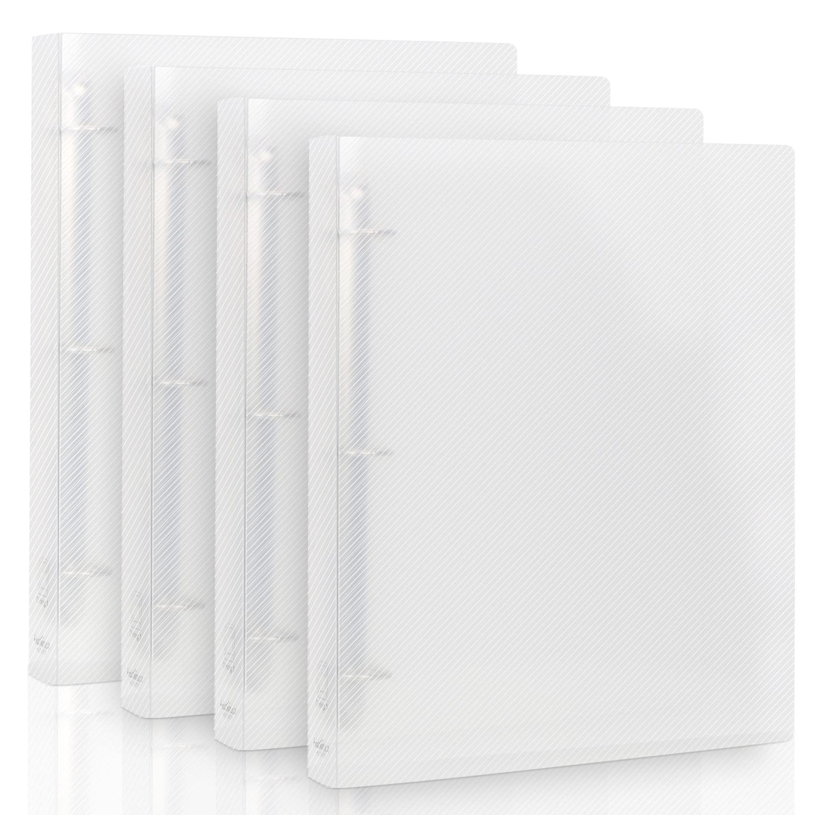NatureTouch 3 Ring Binder 1.5 Inch - 4 Pack D Ring Binders for 8.5 x 11 Paper, Clear View Organizer with Transparency - Perfect for School, Office & Document Storage