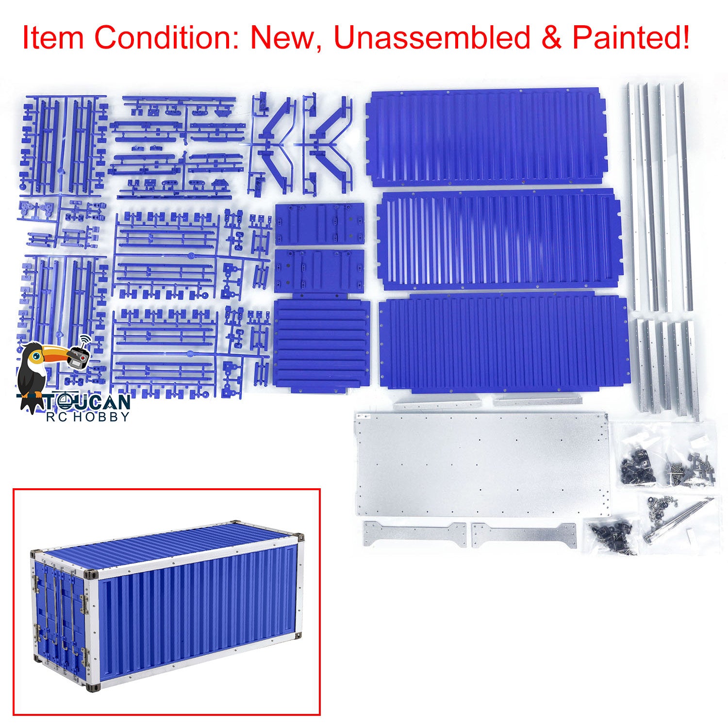 20ft 2-Axle Unassembled Metal Semi Trailer Kit for DIY Remote Control Truck & Tractor Models - 1/14 Scale Electric RC Car Accessory - Perfect for Hobbyists, Collectors & RC Enthusiasts