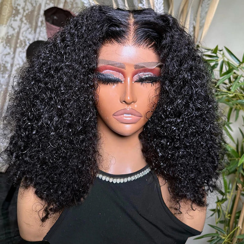 Eullair Short Curly Glueless Bob Wig | Lace Front Human Hair Wigs | Straight & Body Wave Lace Frontal Wig for Women | Perfect for Daily Wear, Cosplay & Special Occasions