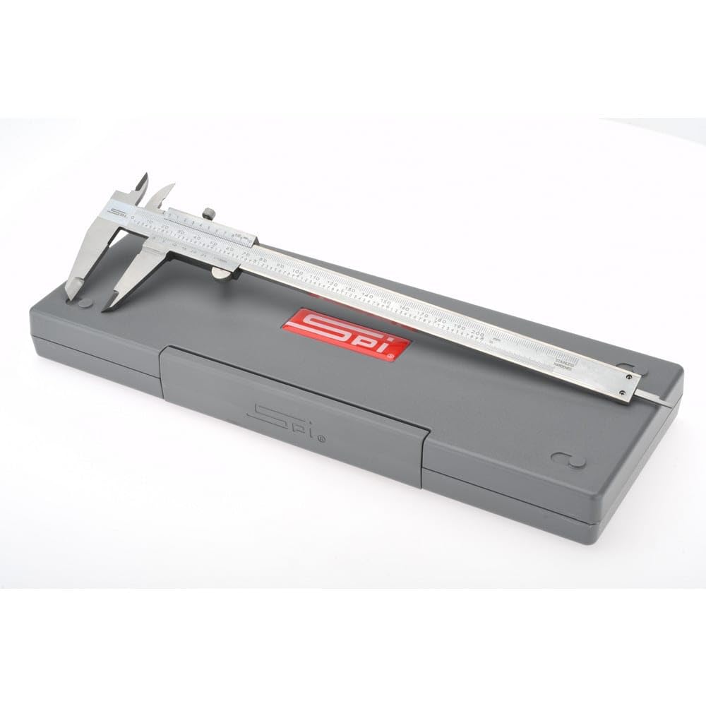 SPI 20-990-8 Stainless Steel Vernier Caliper 0-8 Inch (0-200mm) with Inch/Metric Scale - Precision Measuring Tool for Metalworking, Woodworking & Engineering Projects