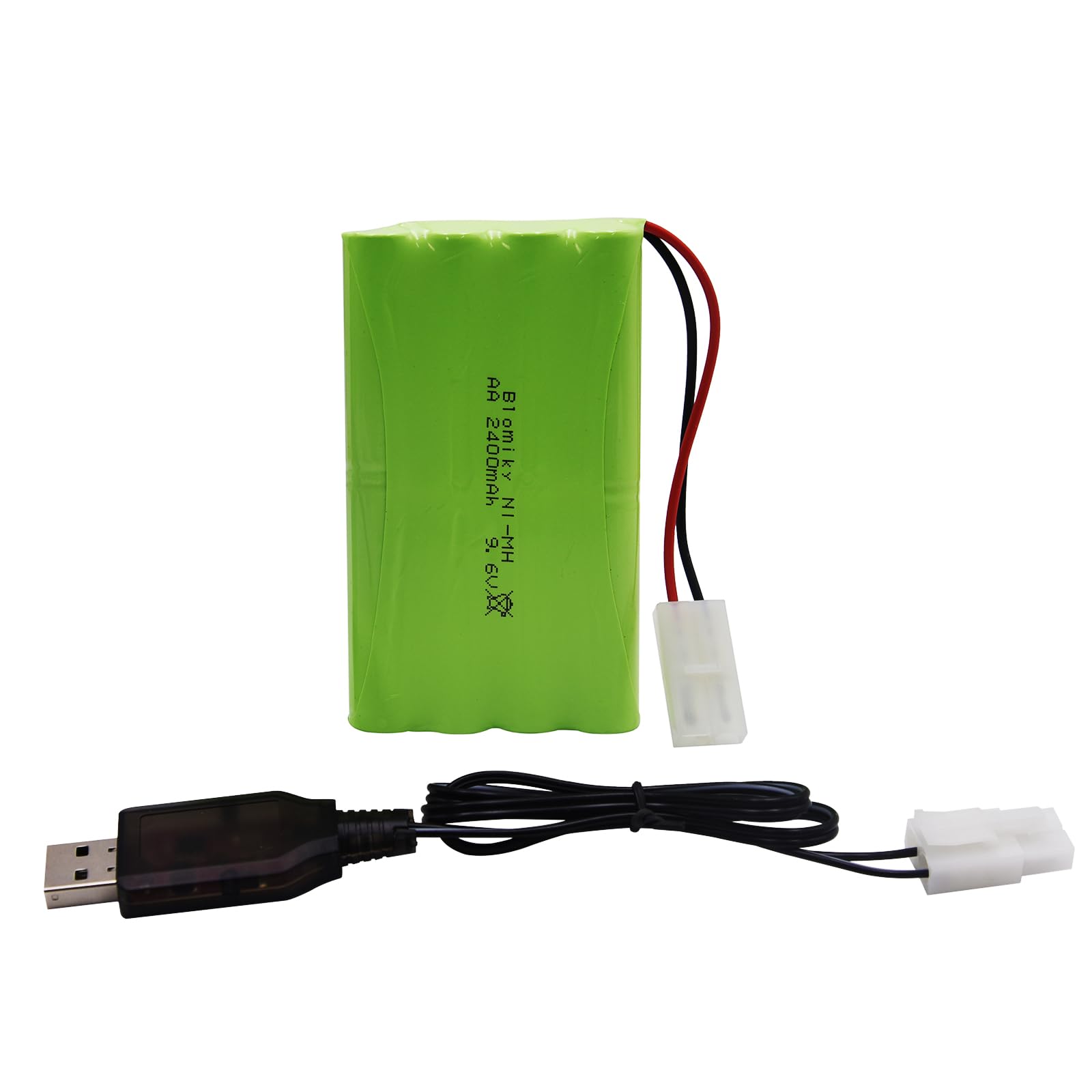 Blomiky 1 Pack 9.6V 2000mAh NiMH Rechargeable 8-Cell AA Battery Pack with Tamiya Connector for RC Cars, Trucks, Tanks & Vehicles - Perfect for Remote Control Hobbyists and DIY Enthusiasts